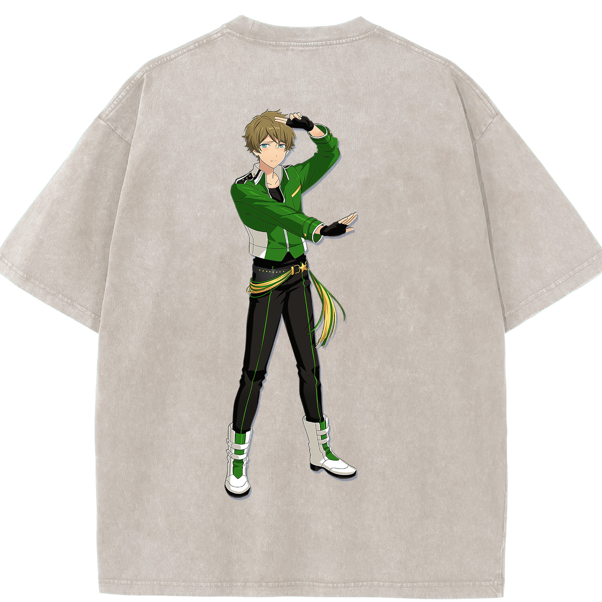 （画像用） あんさんぶるスターズ! Ensemble Stars 綿100% ヴィンテージ風 半袖Tシャツ（背面プリント）