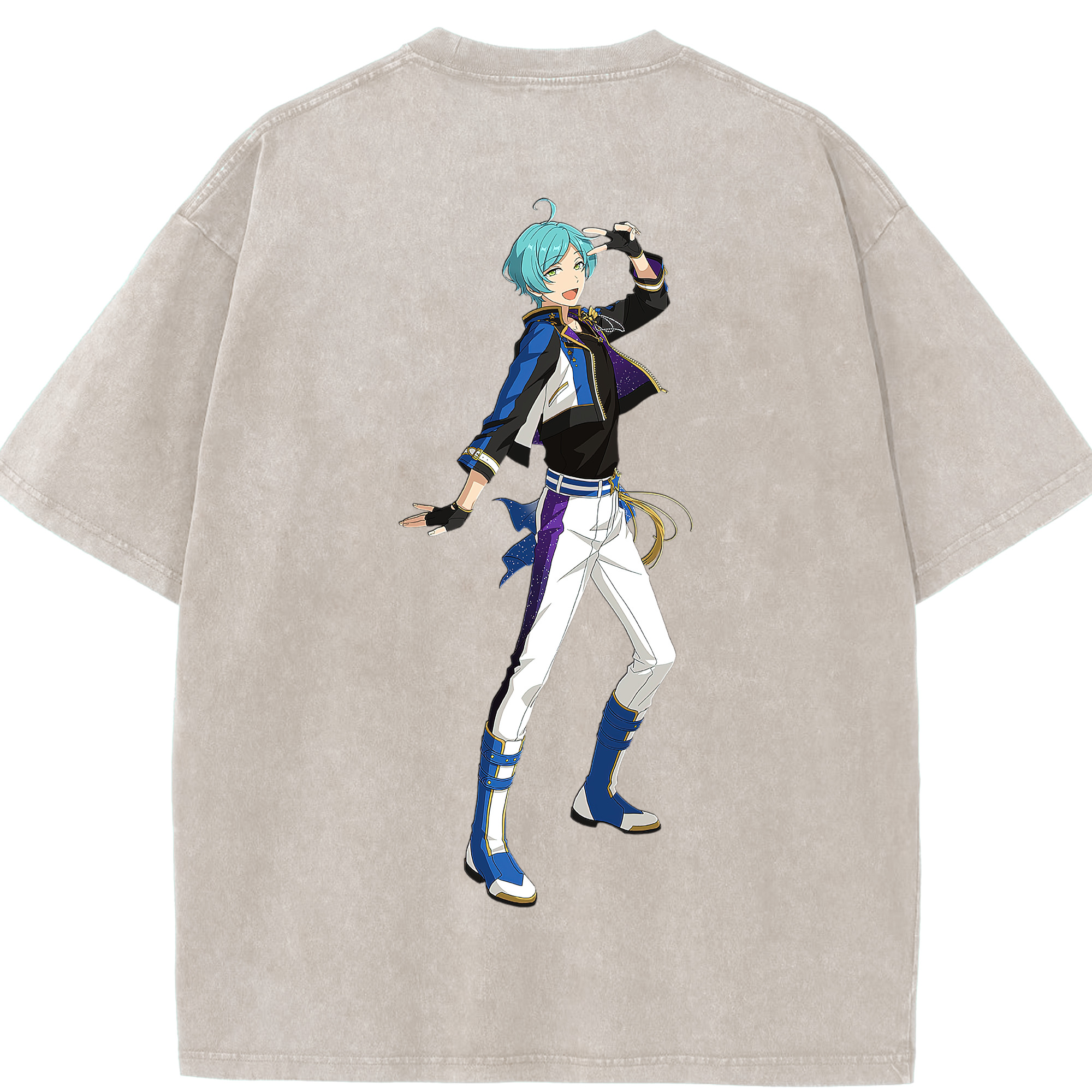 （画像用） あんさんぶるスターズ! Ensemble Stars 綿100% ヴィンテージ風 半袖Tシャツ（背面プリント）