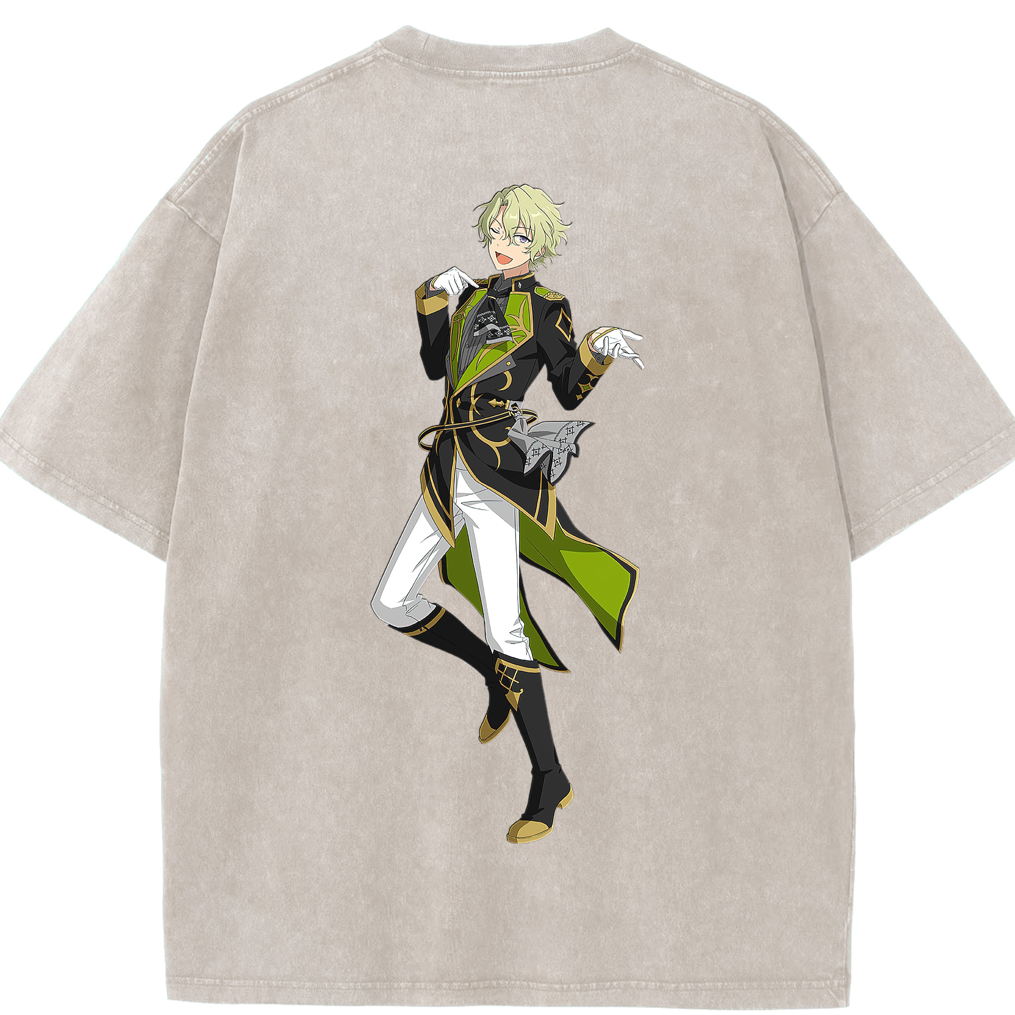 （画像用） あんさんぶるスターズ! Ensemble Stars 綿100% ヴィンテージ風 半袖Tシャツ（背面プリント）