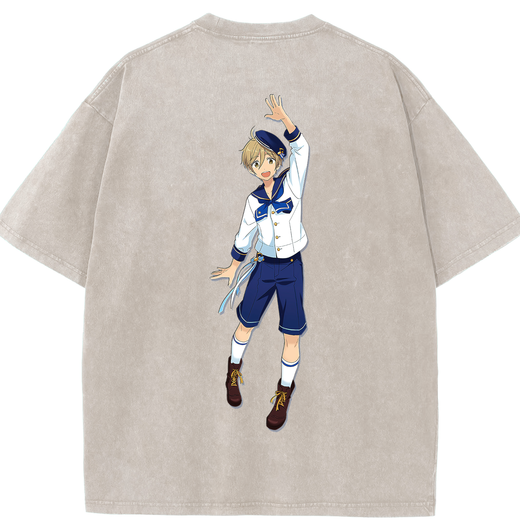 （画像用） あんさんぶるスターズ! Ensemble Stars 綿100% ヴィンテージ風 半袖Tシャツ（背面プリント）