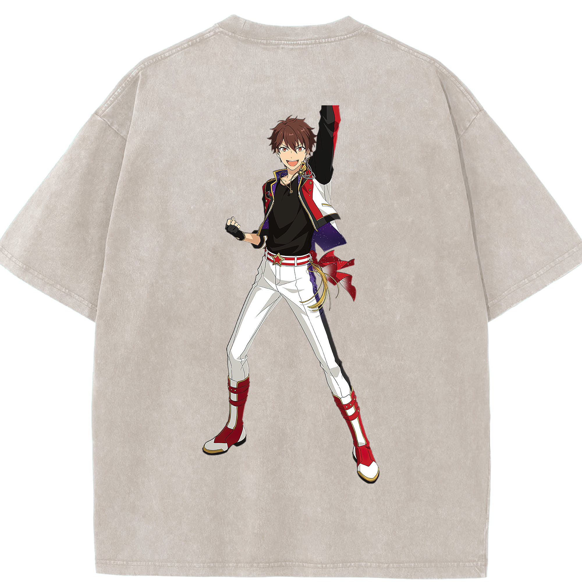 （画像用） あんさんぶるスターズ! Ensemble Stars 綿100% ヴィンテージ風 半袖Tシャツ（背面プリント）