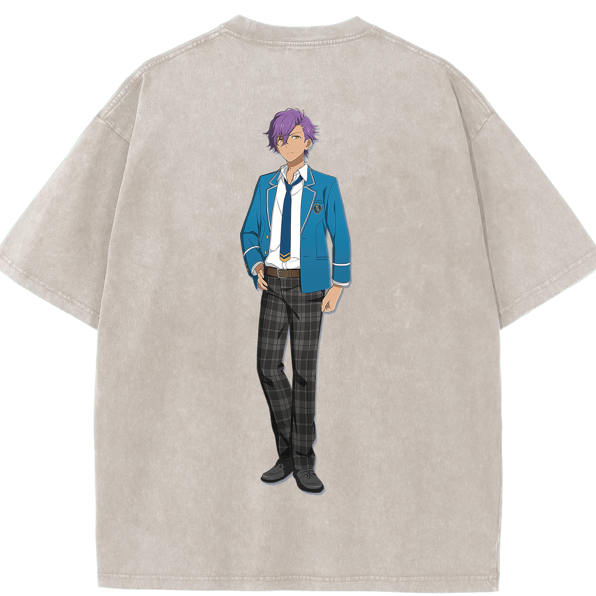 （画像用） あんさんぶるスターズ! Ensemble Stars 綿100% ヴィンテージ風 半袖Tシャツ（背面プリント）