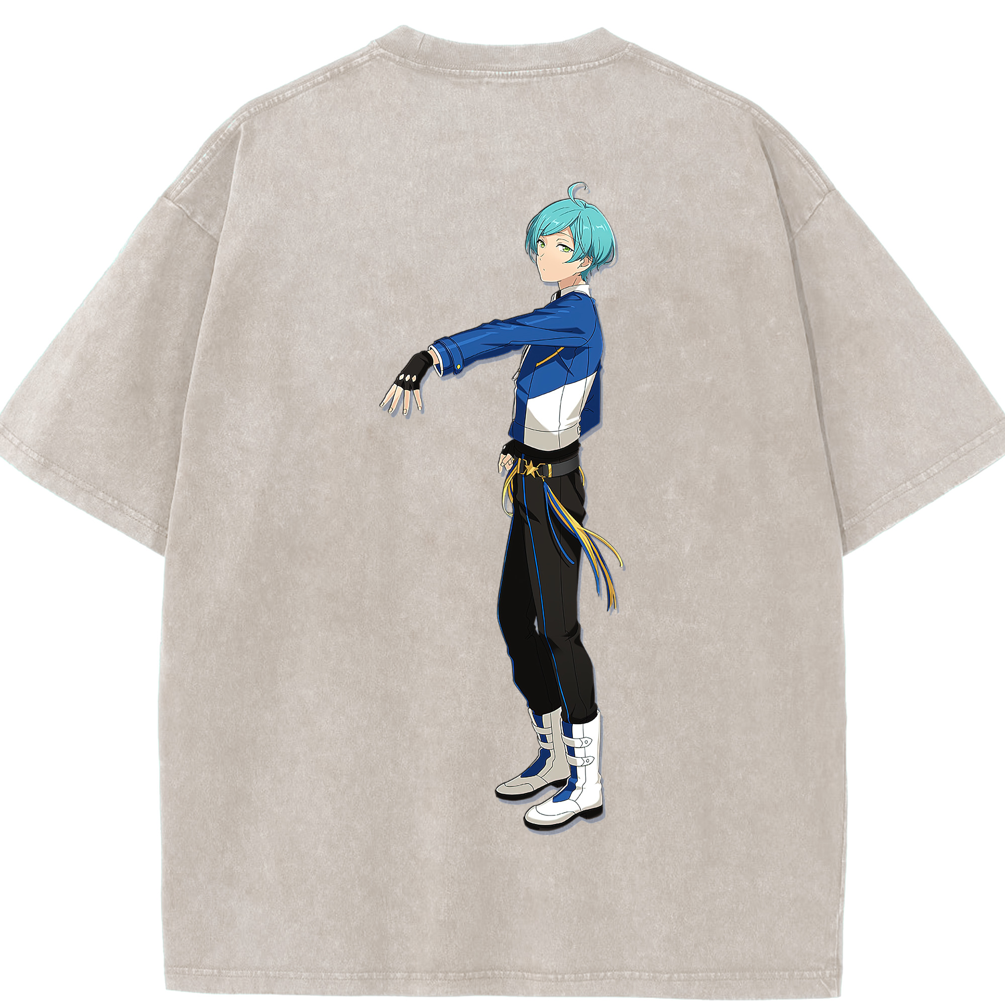 （画像用） あんさんぶるスターズ! Ensemble Stars 綿100% ヴィンテージ風 半袖Tシャツ（背面プリント）