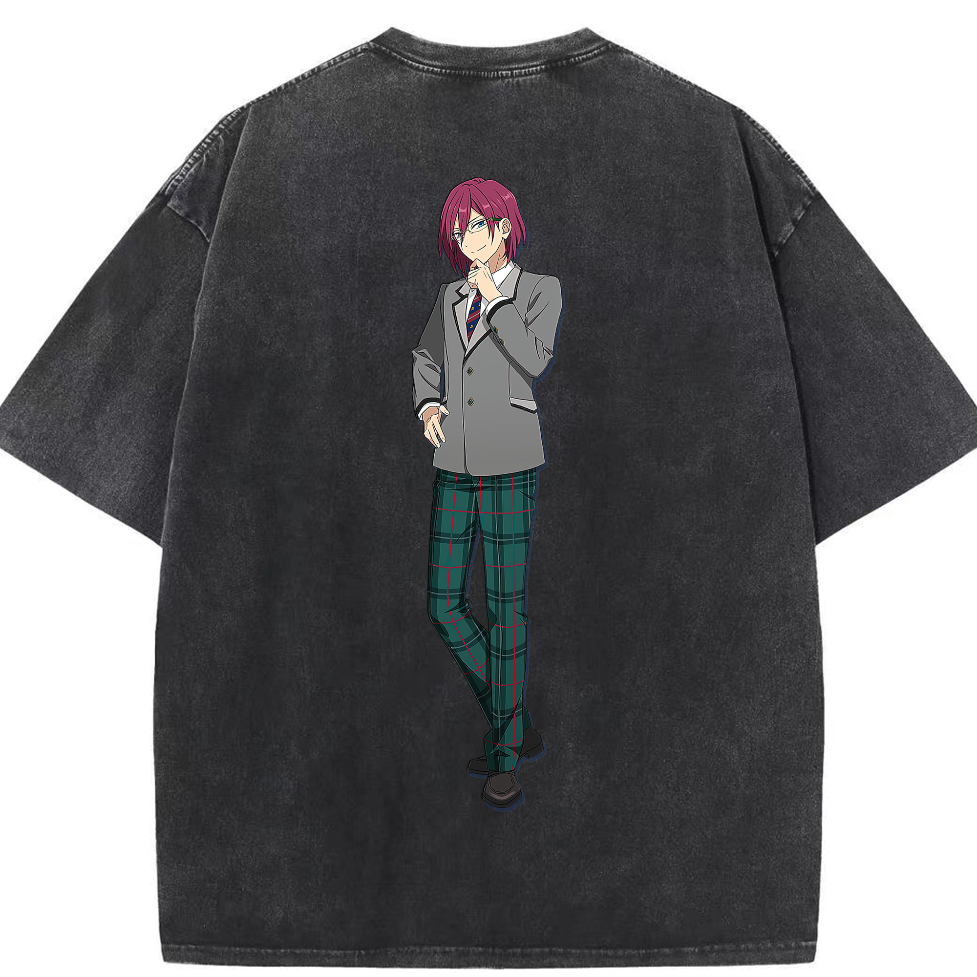 （画像用） あんさんぶるスターズ! Ensemble Stars 綿100% ヴィンテージ風 半袖Tシャツ（背面プリント）