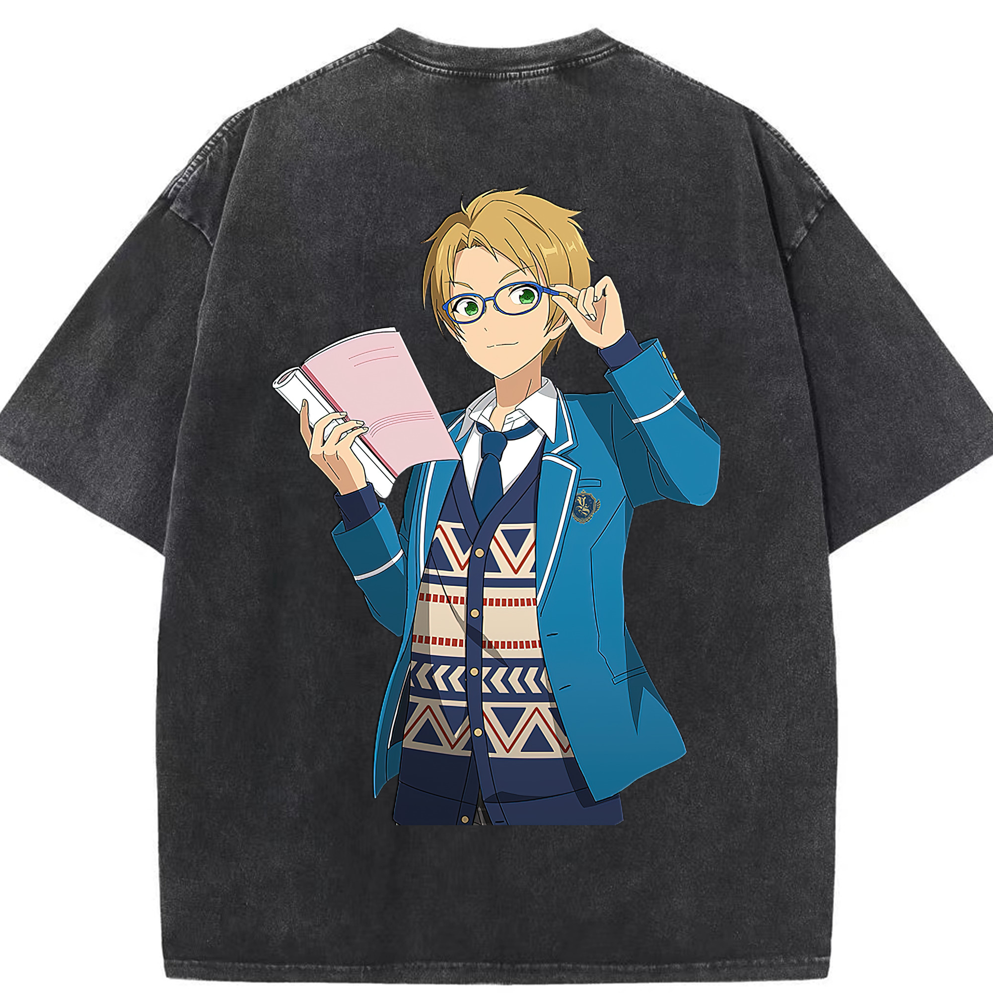 （画像用） あんさんぶるスターズ! Ensemble Stars 綿100% ヴィンテージ風 半袖Tシャツ（背面プリント）