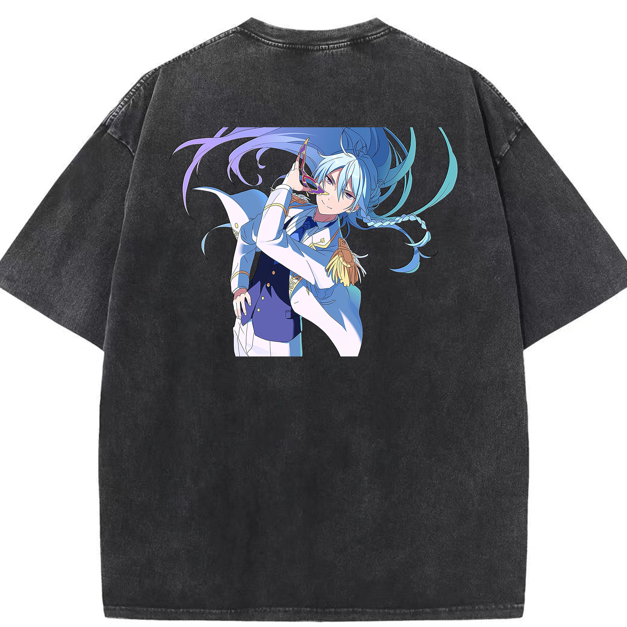 （画像用） あんさんぶるスターズ! Ensemble Stars 綿100% ヴィンテージ風 半袖Tシャツ（背面プリント）