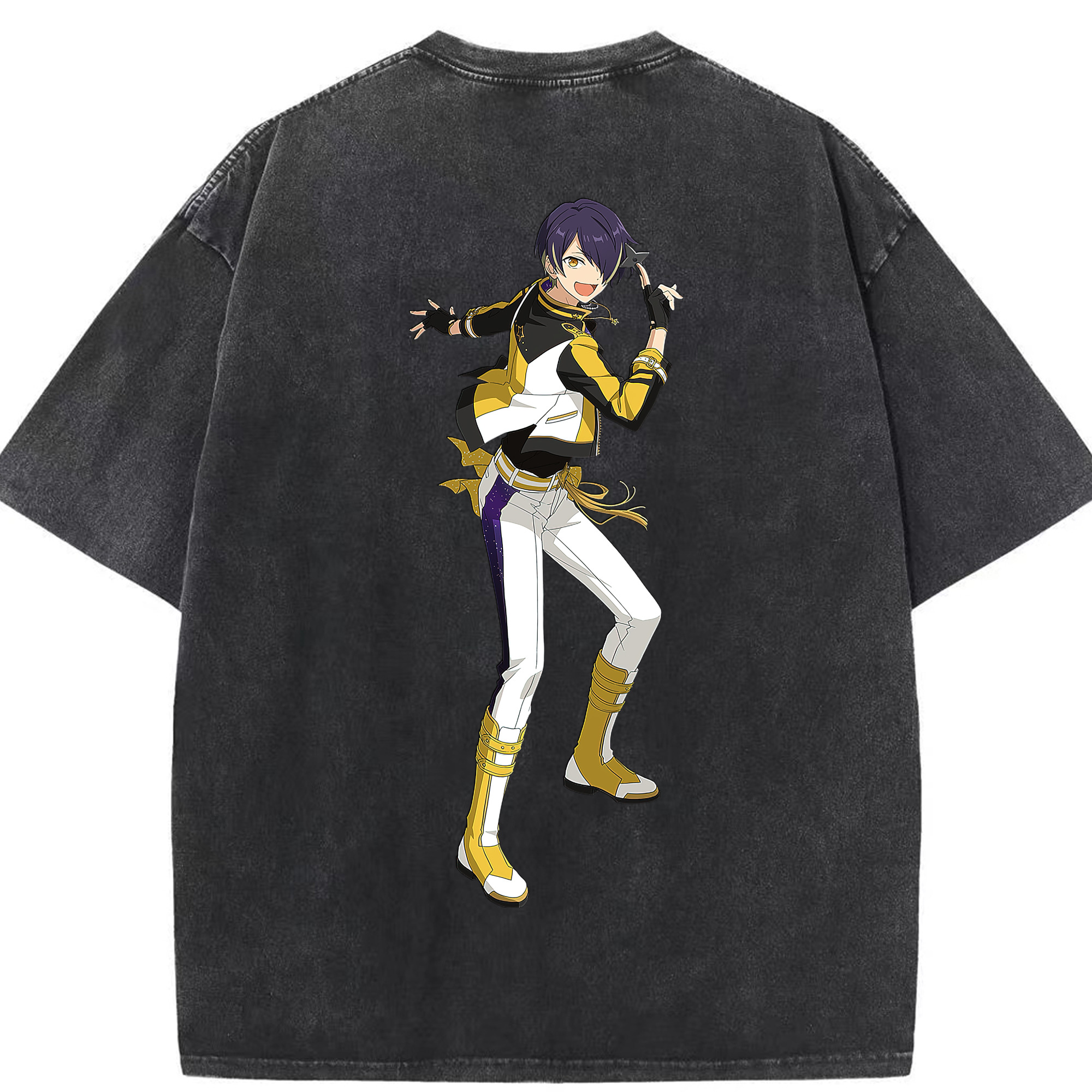 （画像用） あんさんぶるスターズ! Ensemble Stars 綿100% ヴィンテージ風 半袖Tシャツ（背面プリント）