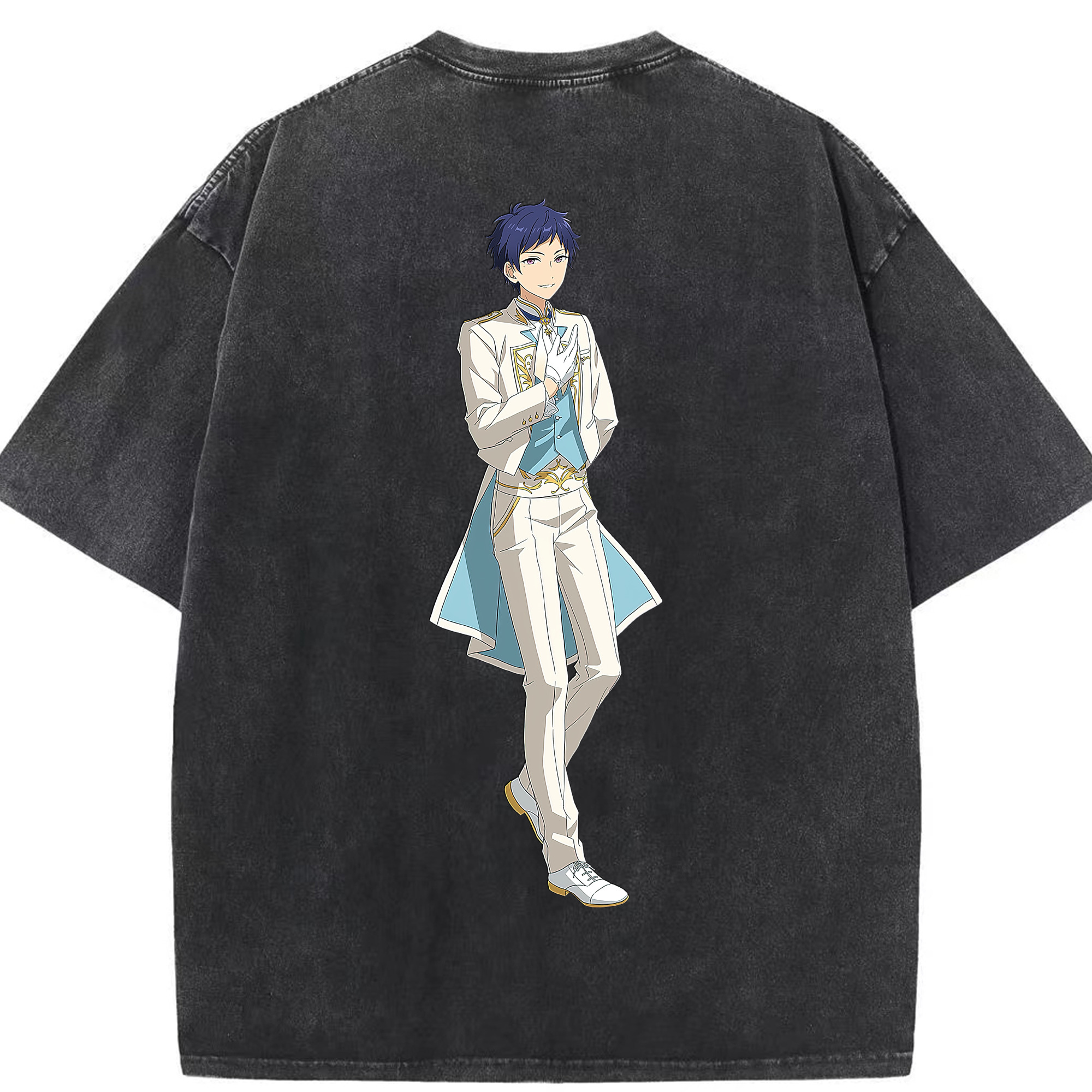 （画像用） あんさんぶるスターズ! Ensemble Stars 綿100% ヴィンテージ風 半袖Tシャツ（背面プリント）