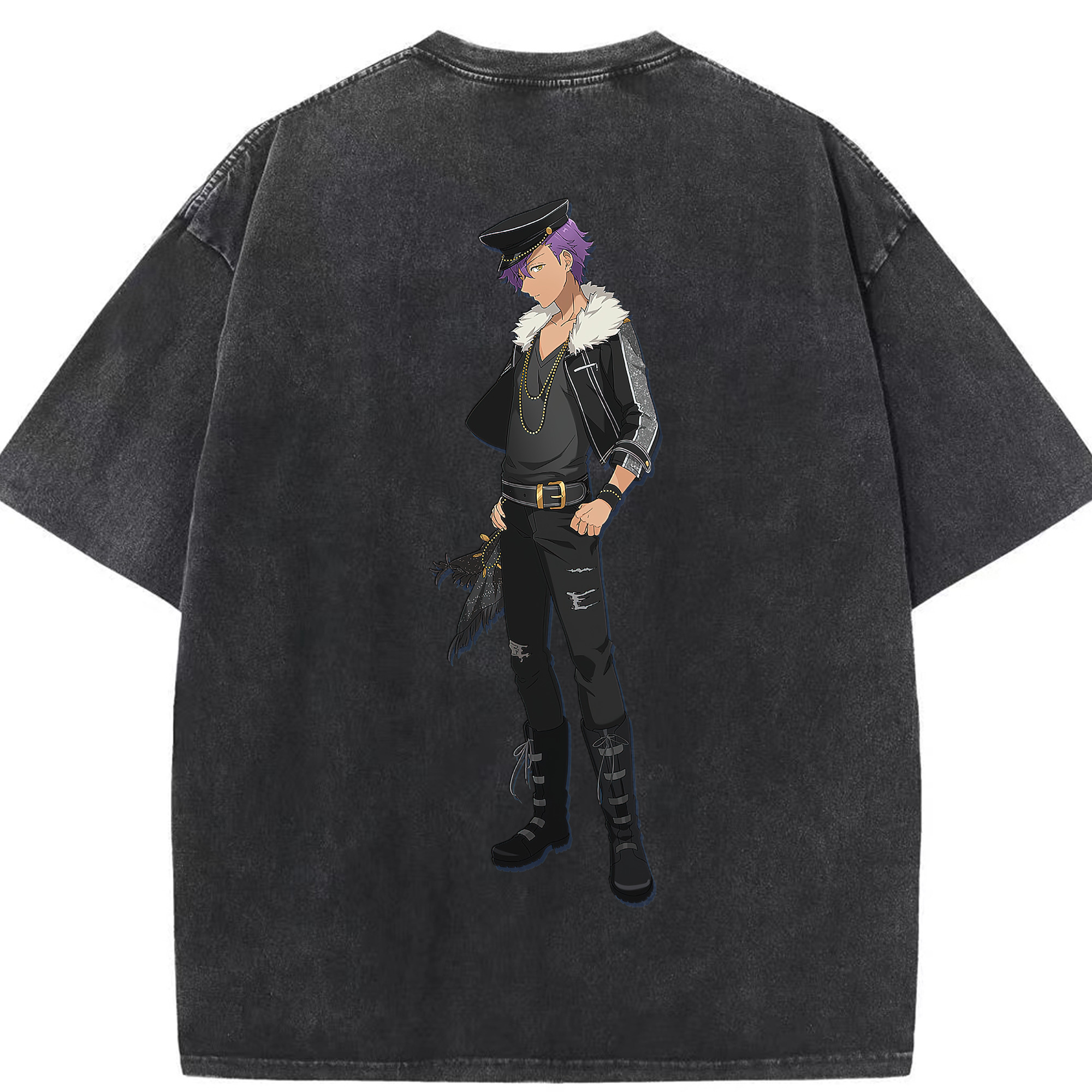 （画像用） あんさんぶるスターズ! Ensemble Stars 綿100% ヴィンテージ風 半袖Tシャツ（背面プリント）