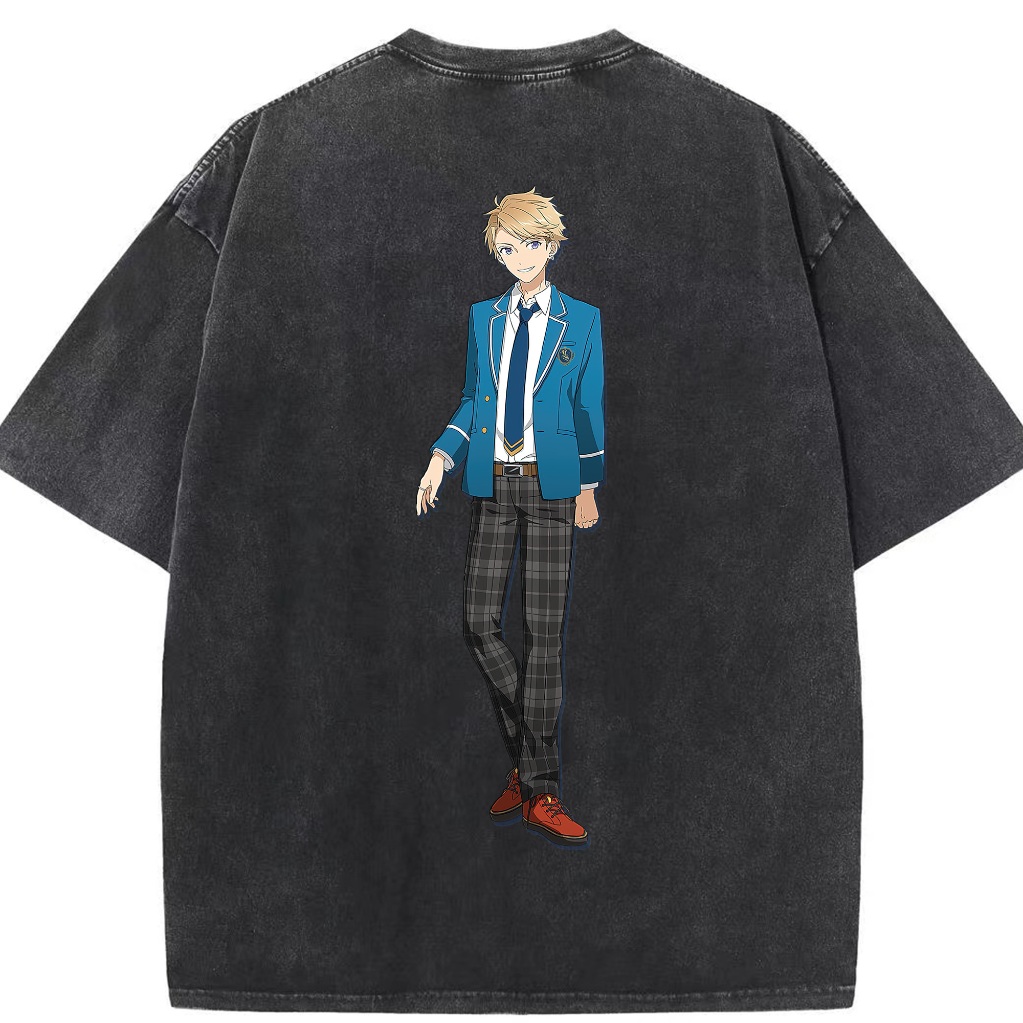 （画像用） あんさんぶるスターズ! Ensemble Stars 綿100% ヴィンテージ風 半袖Tシャツ（背面プリント）