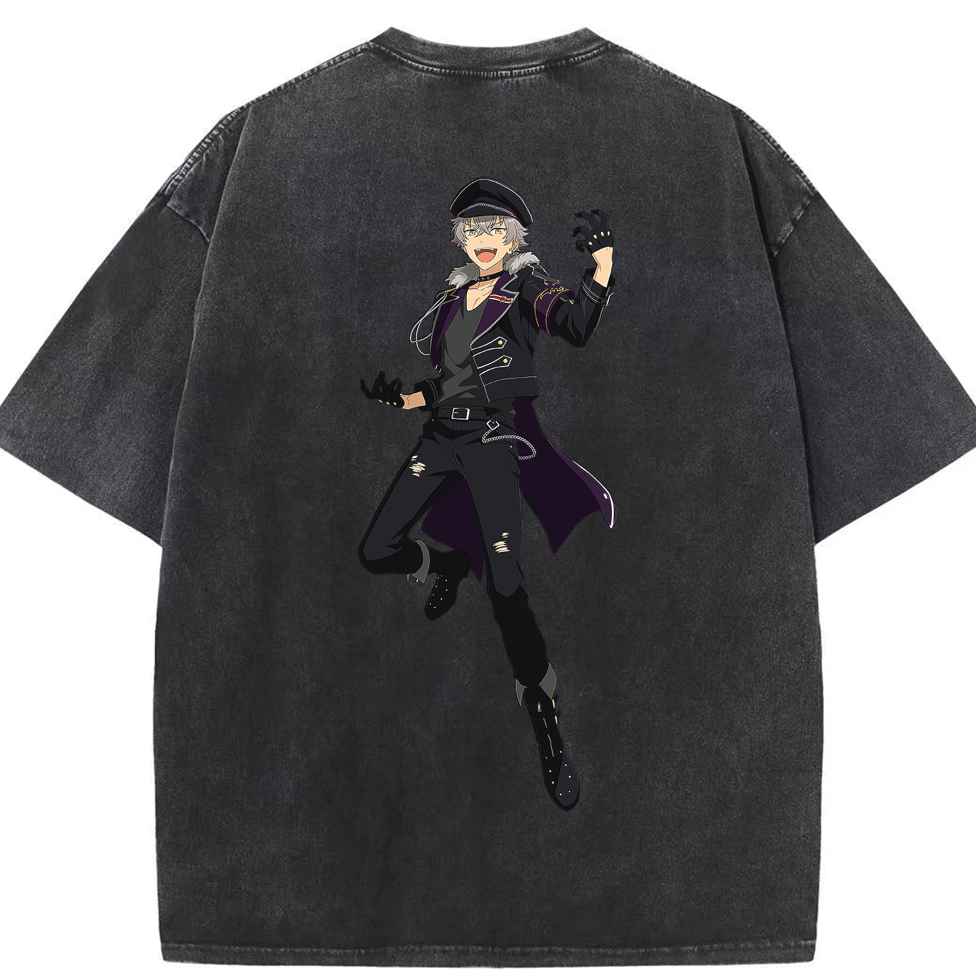（画像用） あんさんぶるスターズ! Ensemble Stars 綿100% ヴィンテージ風 半袖Tシャツ（背面プリント）