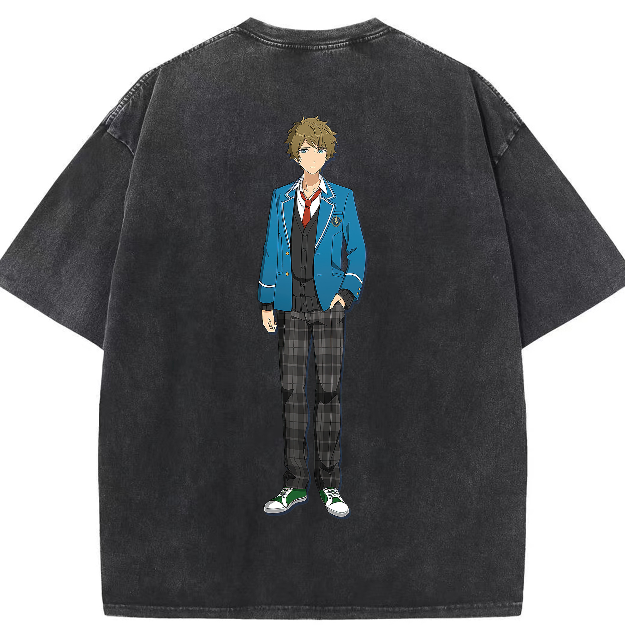 （画像用） あんさんぶるスターズ! Ensemble Stars 綿100% ヴィンテージ風 半袖Tシャツ（背面プリント）