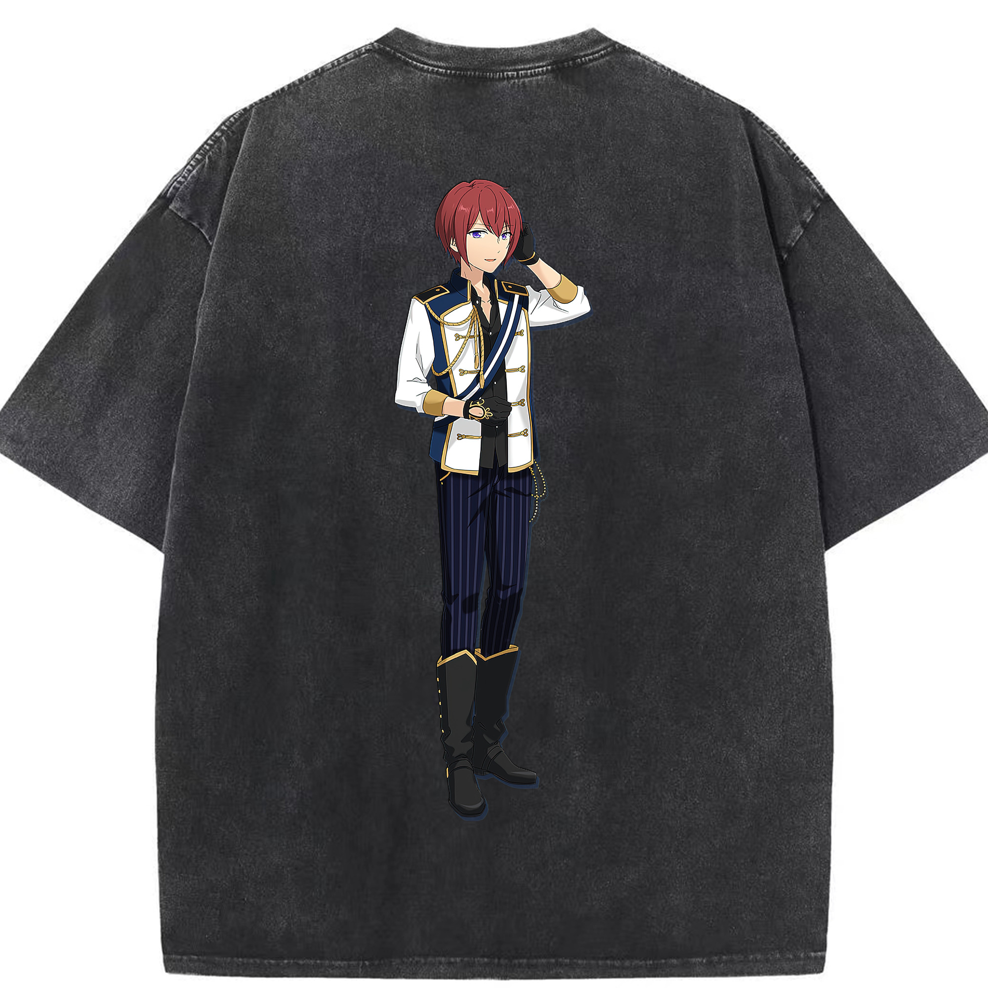 （画像用） あんさんぶるスターズ! Ensemble Stars 綿100% ヴィンテージ風 半袖Tシャツ（背面プリント）