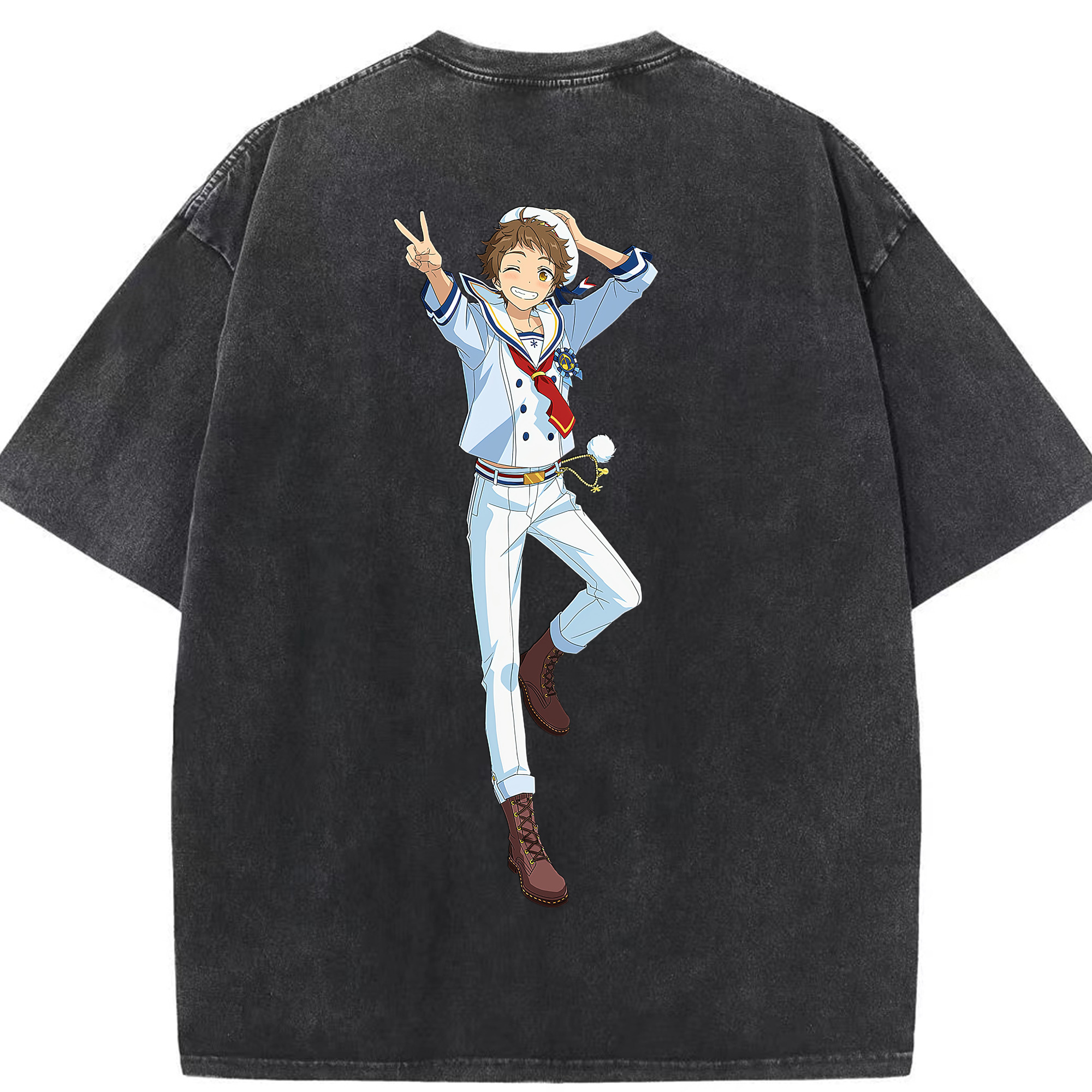 （画像用） あんさんぶるスターズ! Ensemble Stars 綿100% ヴィンテージ風 半袖Tシャツ（背面プリント）