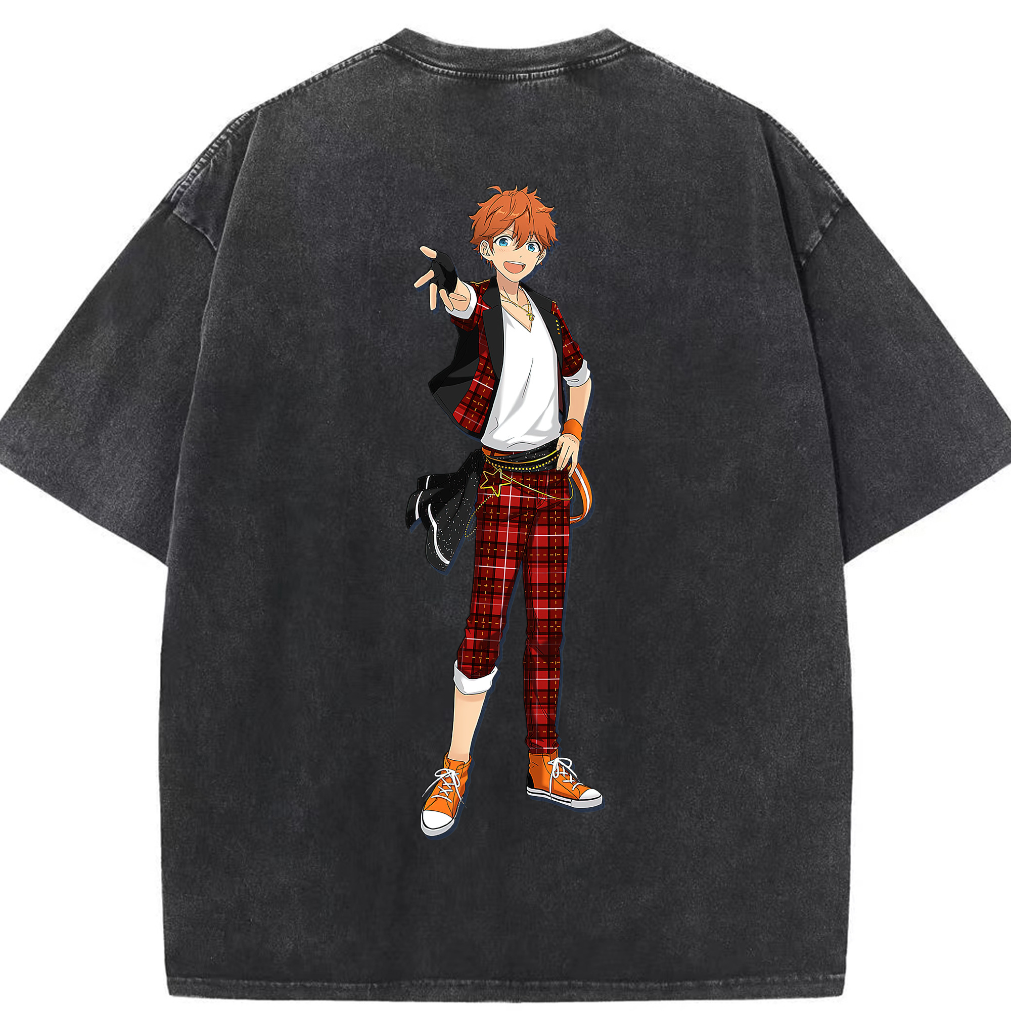 （画像用） あんさんぶるスターズ! Ensemble Stars 綿100% ヴィンテージ風 半袖Tシャツ（背面プリント）