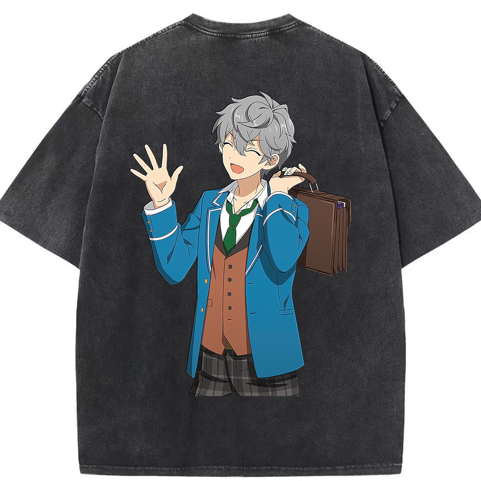 （画像用） あんさんぶるスターズ! Ensemble Stars 綿100% ヴィンテージ風 半袖Tシャツ（背面プリント）