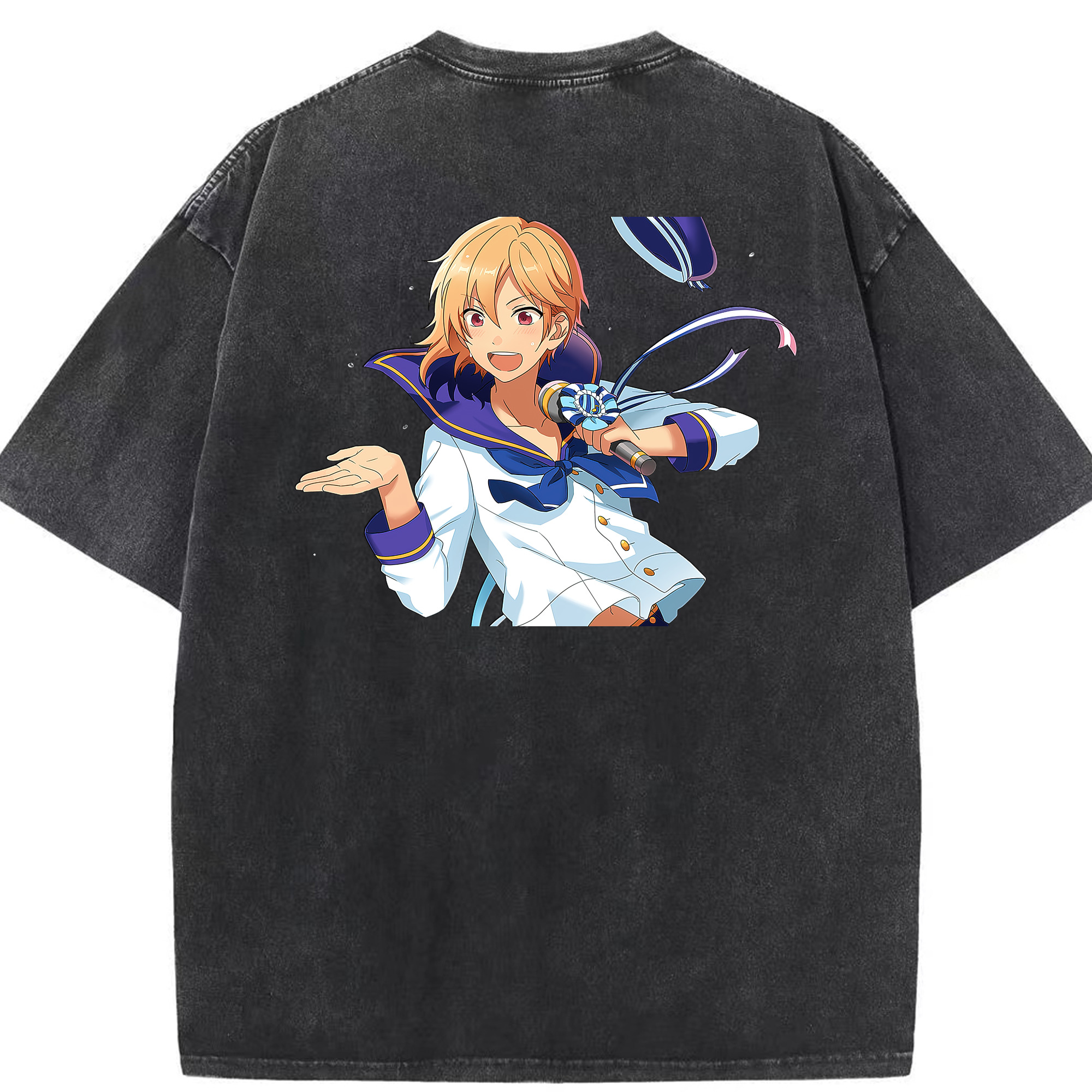 （画像用） あんさんぶるスターズ! Ensemble Stars 綿100% ヴィンテージ風 半袖Tシャツ（背面プリント）