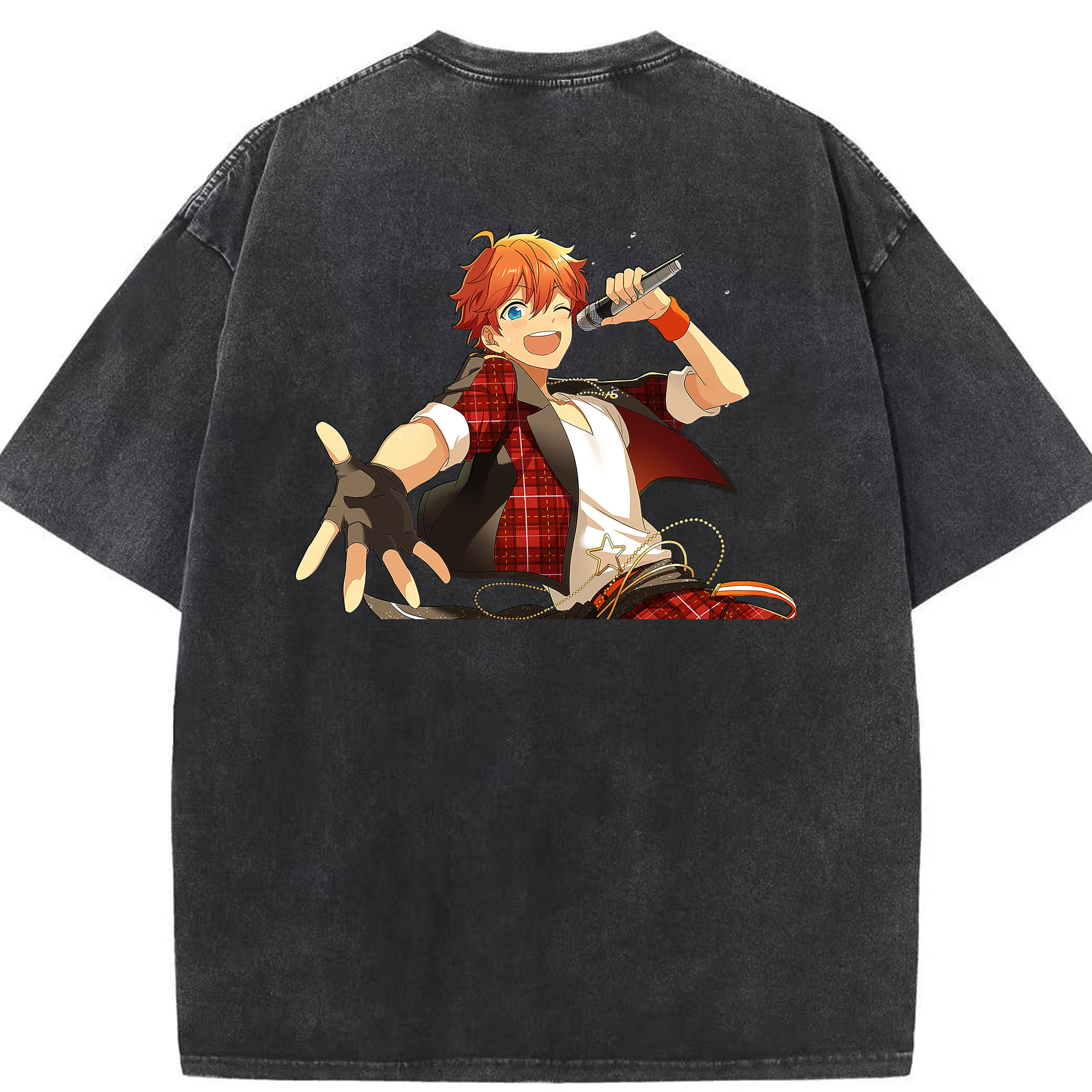 （画像用） あんさんぶるスターズ! Ensemble Stars 綿100% ヴィンテージ風 半袖Tシャツ（背面プリント）