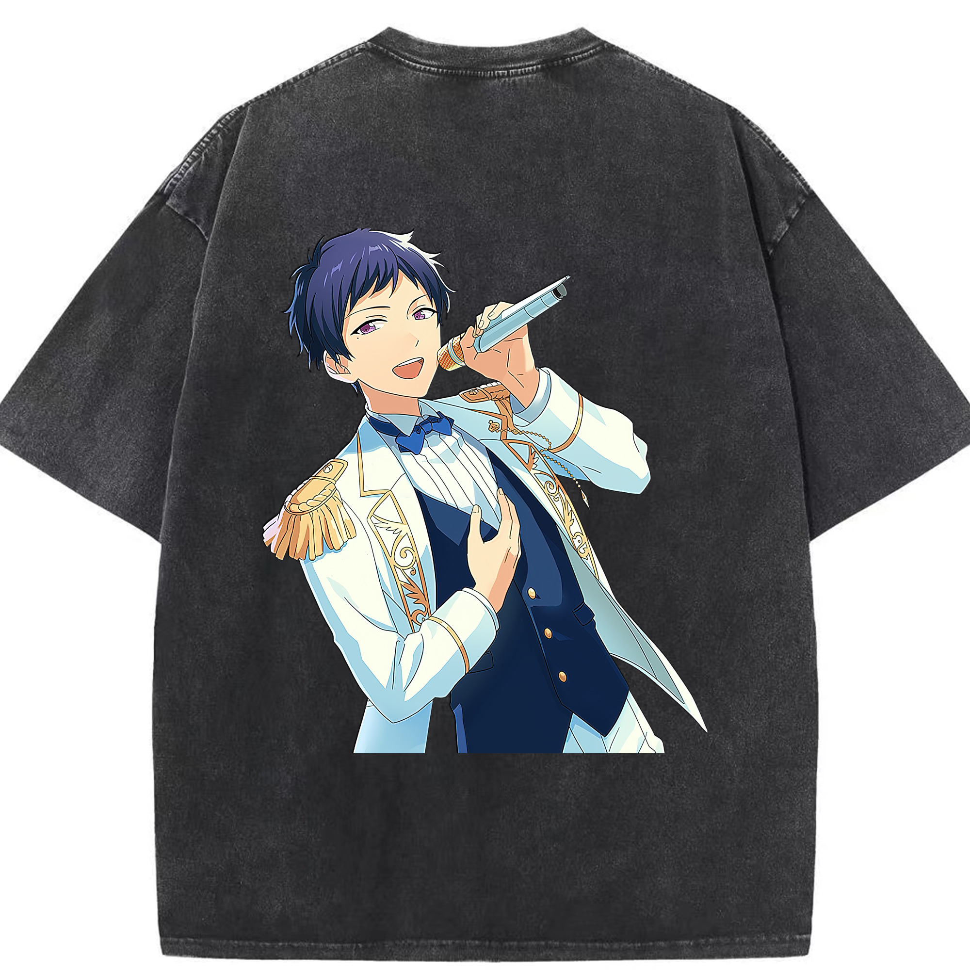 （画像用） あんさんぶるスターズ! Ensemble Stars 綿100% ヴィンテージ風 半袖Tシャツ（背面プリント）