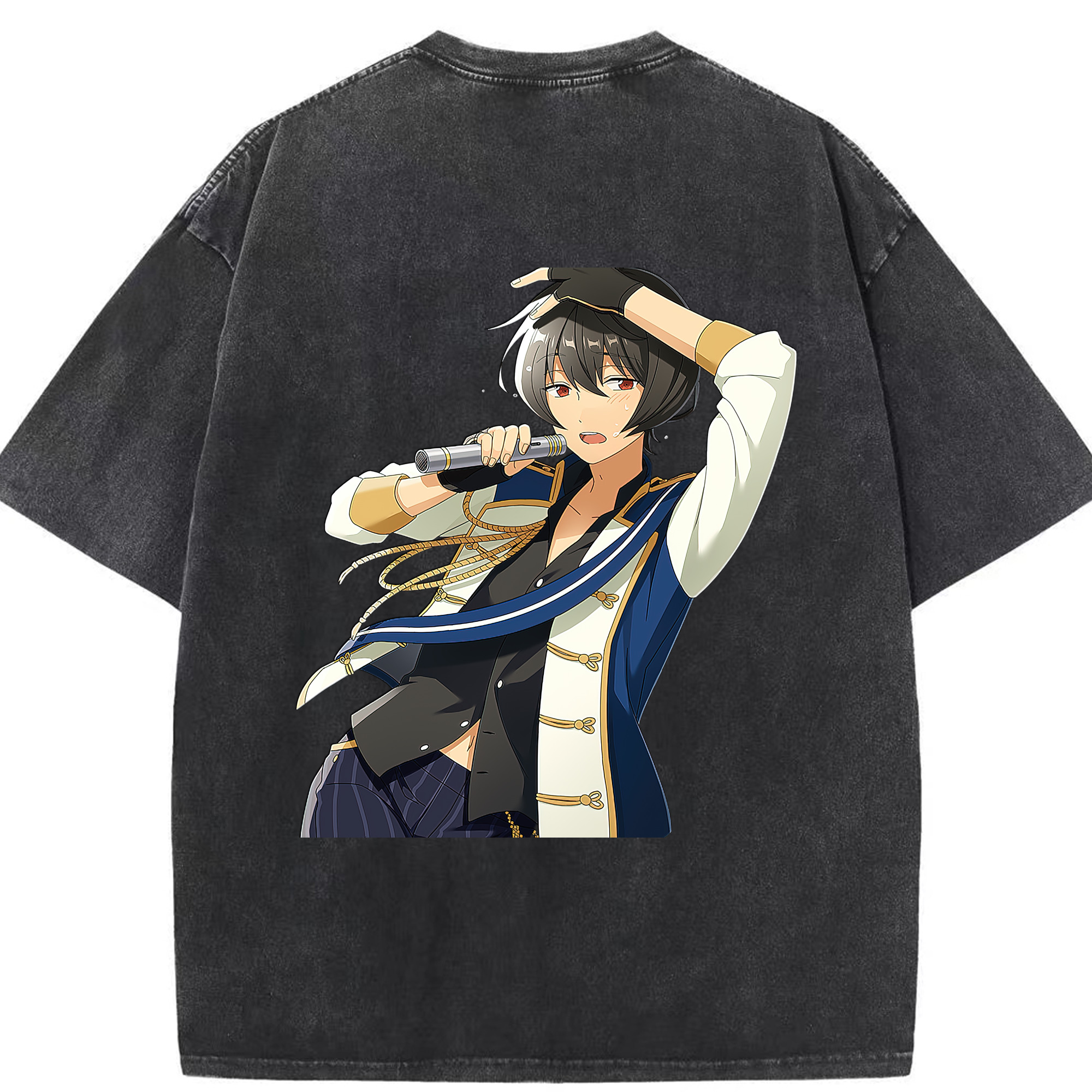 （画像用） あんさんぶるスターズ! Ensemble Stars 綿100% ヴィンテージ風 半袖Tシャツ（背面プリント）