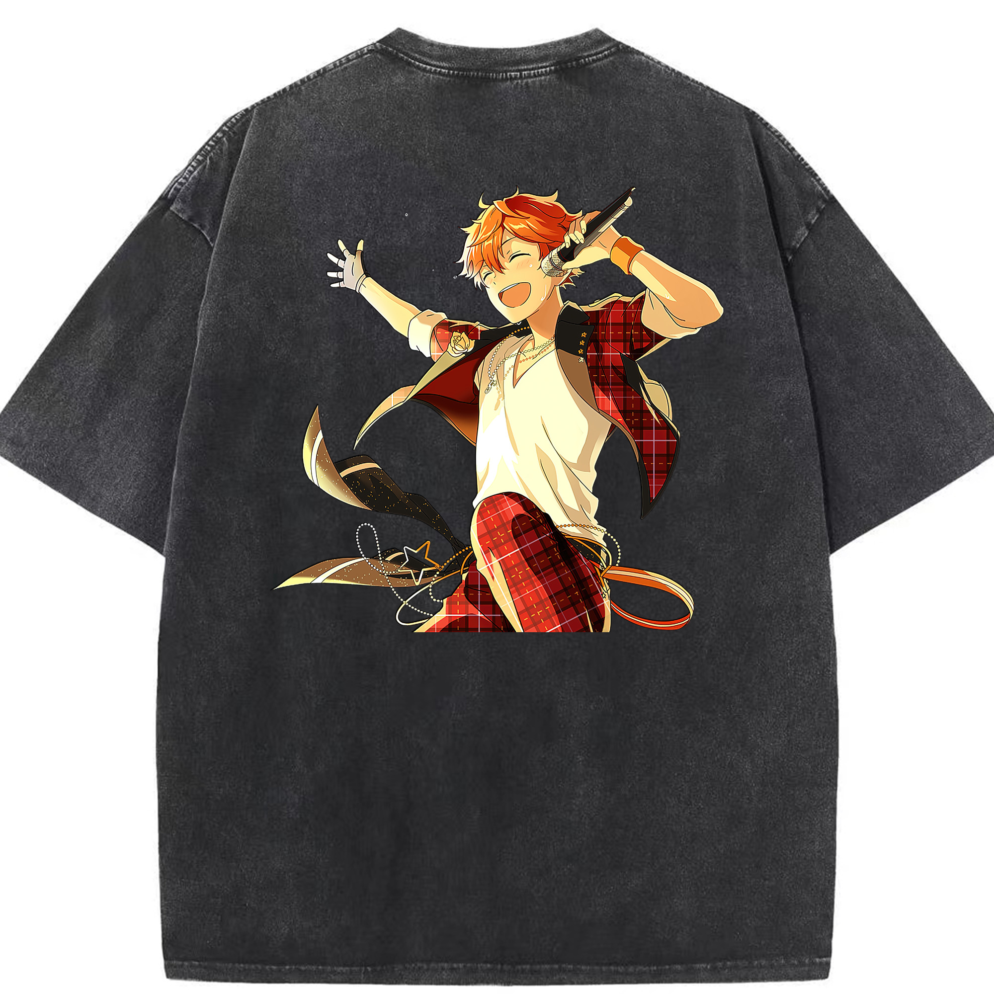 （画像用） あんさんぶるスターズ! Ensemble Stars 綿100% ヴィンテージ風 半袖Tシャツ（背面プリント）