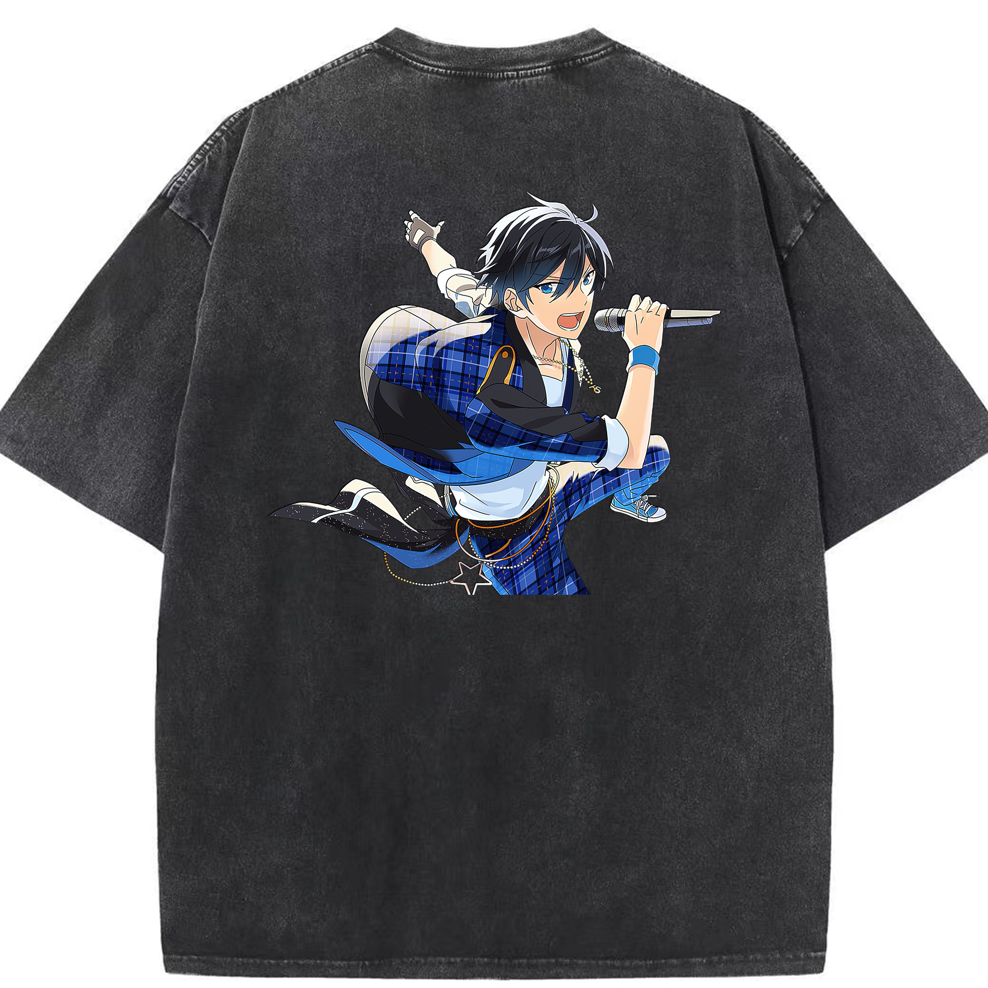 （画像用） あんさんぶるスターズ! Ensemble Stars 綿100% ヴィンテージ風 半袖Tシャツ（背面プリント）