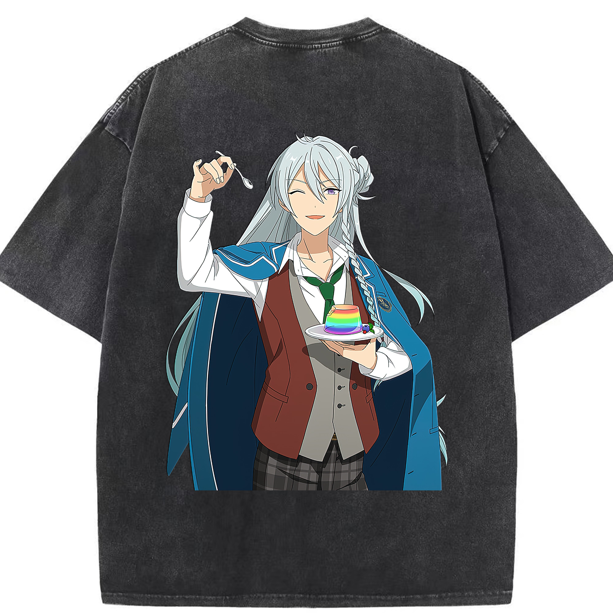 （画像用） あんさんぶるスターズ! Ensemble Stars 綿100% ヴィンテージ風 半袖Tシャツ（背面プリント）