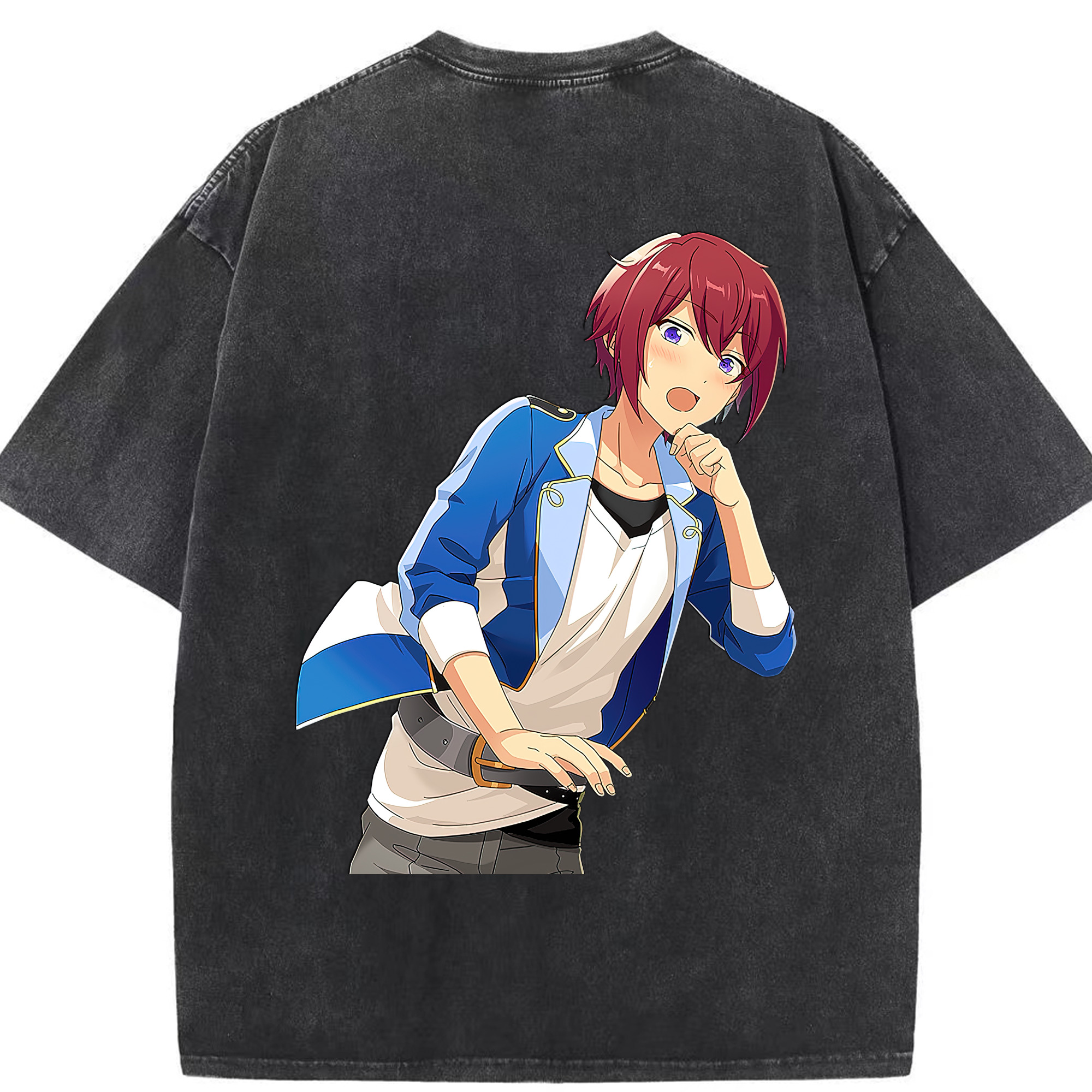 （画像用） あんさんぶるスターズ! Ensemble Stars 綿100% ヴィンテージ風 半袖Tシャツ（背面プリント）