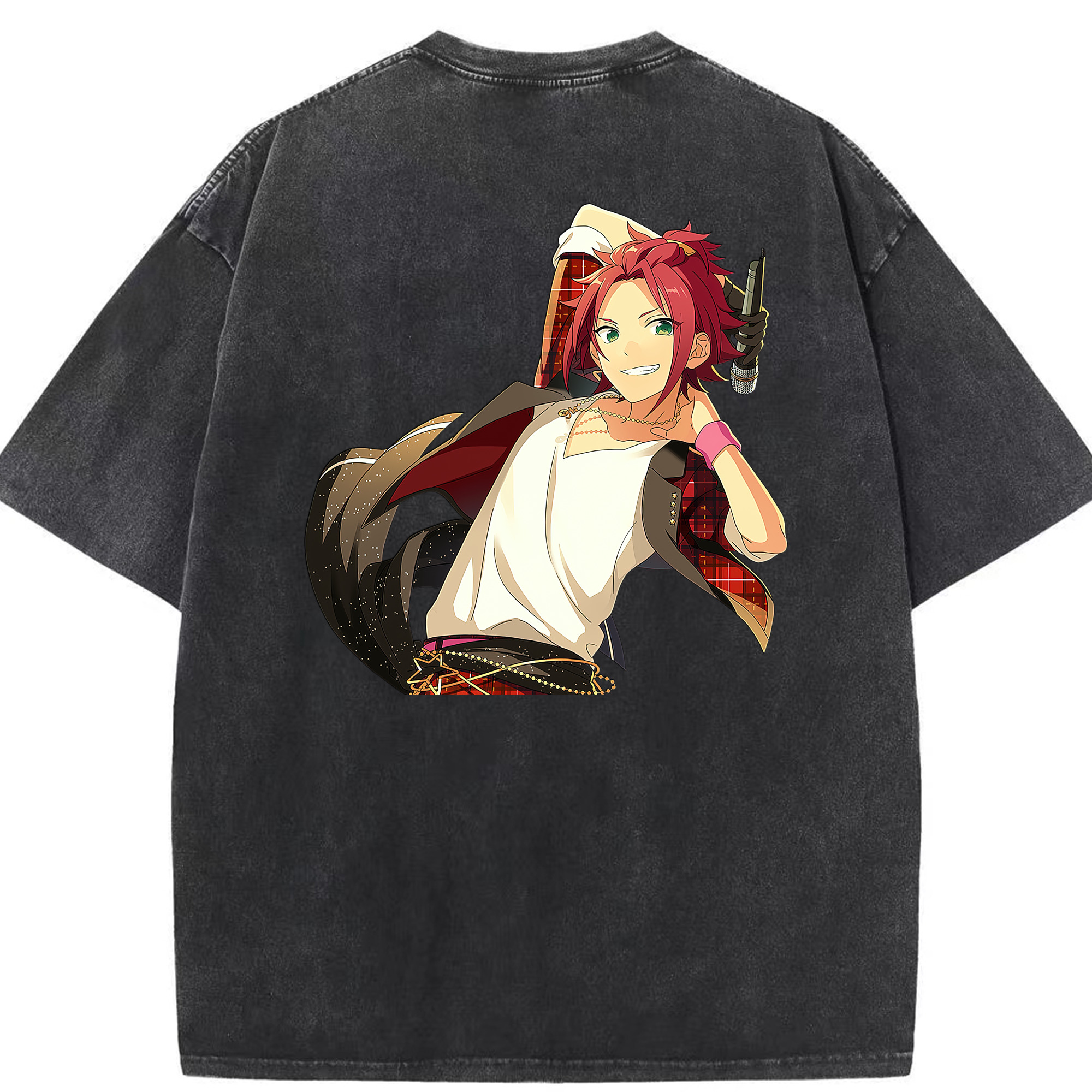 （画像用） あんさんぶるスターズ! Ensemble Stars 綿100% ヴィンテージ風 半袖Tシャツ（背面プリント）