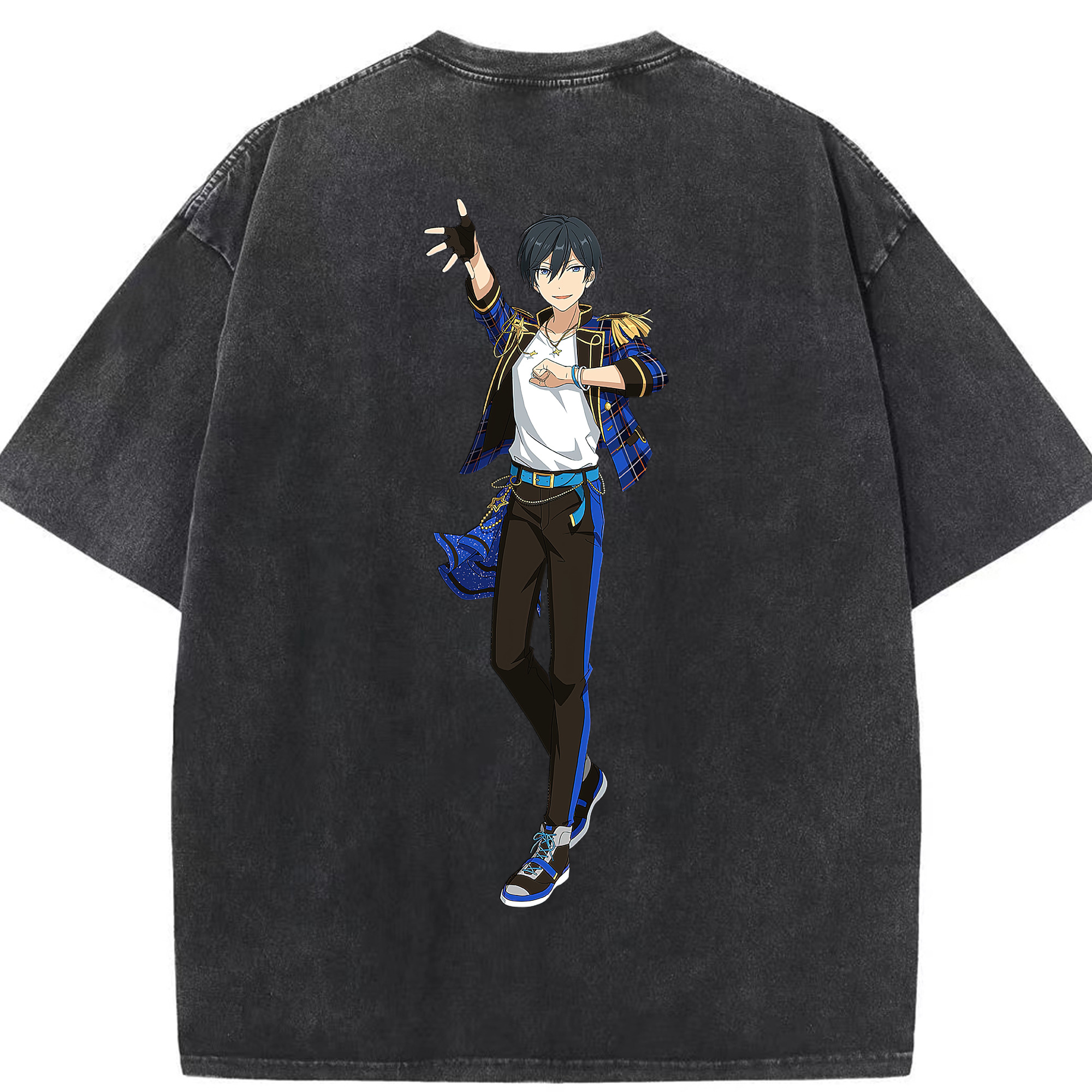 （画像用） あんさんぶるスターズ! Ensemble Stars 綿100% ヴィンテージ風 半袖Tシャツ（背面プリント）