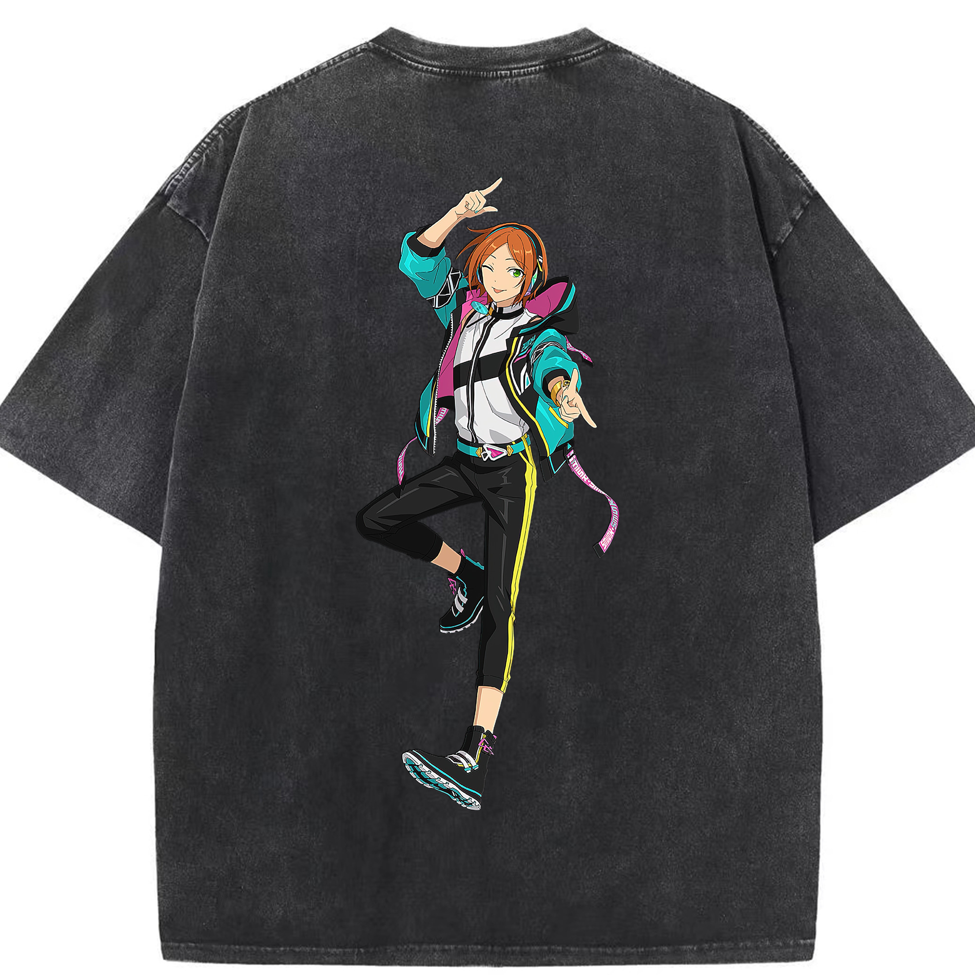 （画像用） あんさんぶるスターズ! Ensemble Stars 綿100% ヴィンテージ風 半袖Tシャツ（背面プリント）