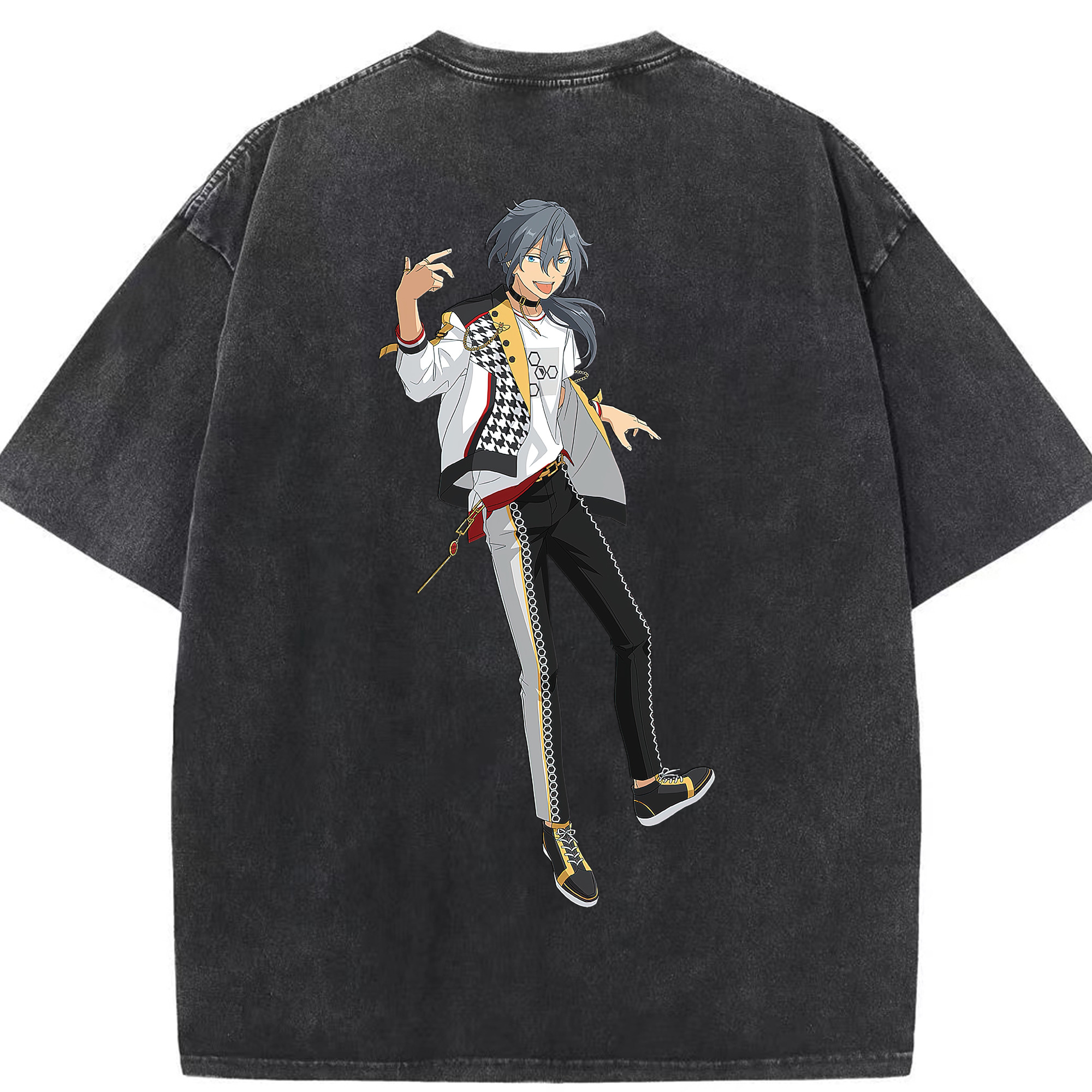 （画像用） あんさんぶるスターズ! Ensemble Stars 綿100% ヴィンテージ風 半袖Tシャツ（背面プリント）