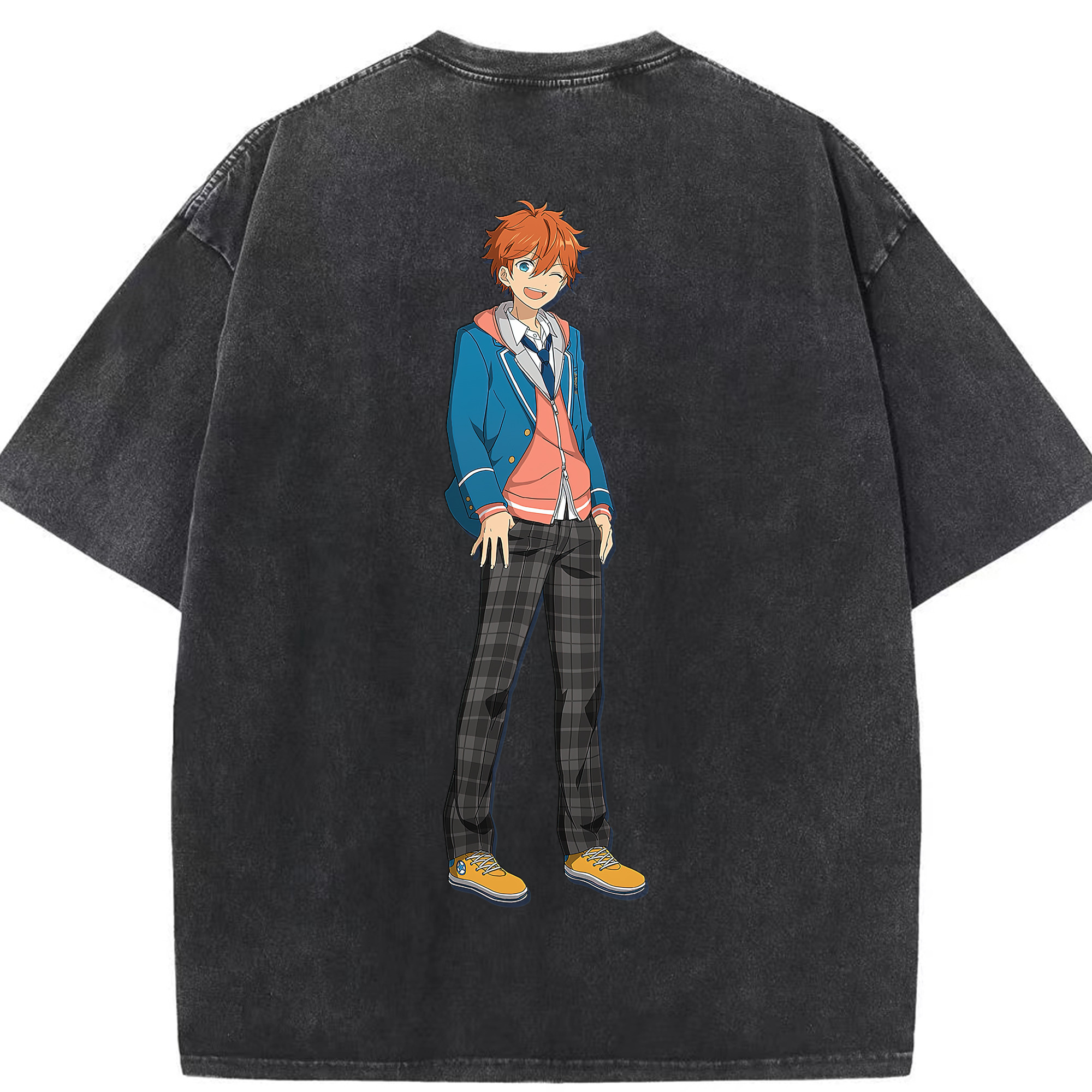 （画像用） あんさんぶるスターズ! Ensemble Stars 綿100% ヴィンテージ風 半袖Tシャツ（背面プリント）