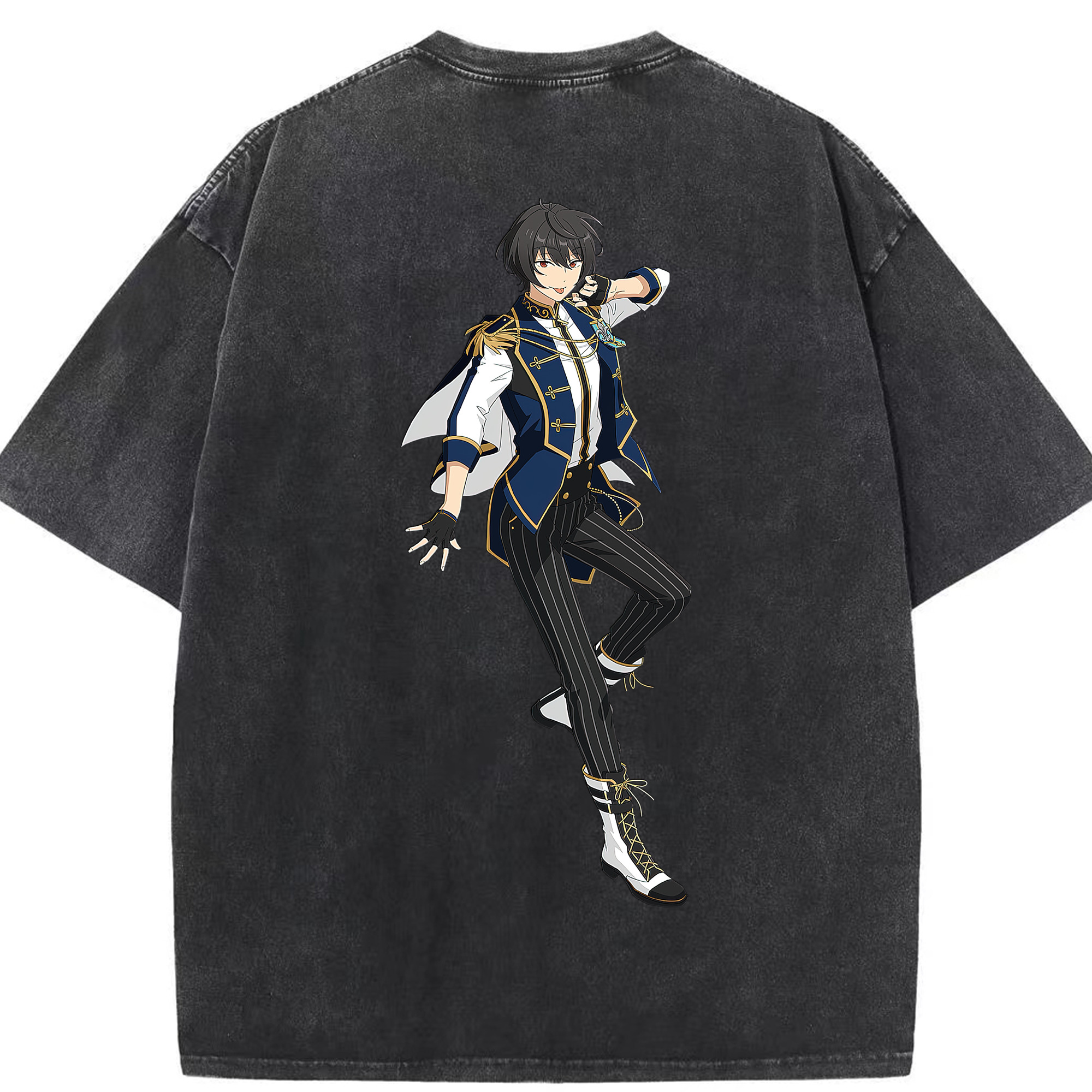 （画像用） あんさんぶるスターズ! Ensemble Stars 綿100% ヴィンテージ風 半袖Tシャツ（背面プリント）