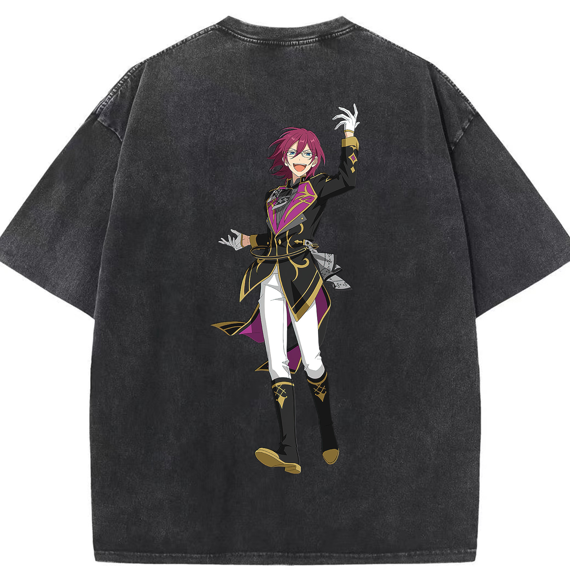 （画像用） あんさんぶるスターズ! Ensemble Stars 綿100% ヴィンテージ風 半袖Tシャツ（背面プリント）