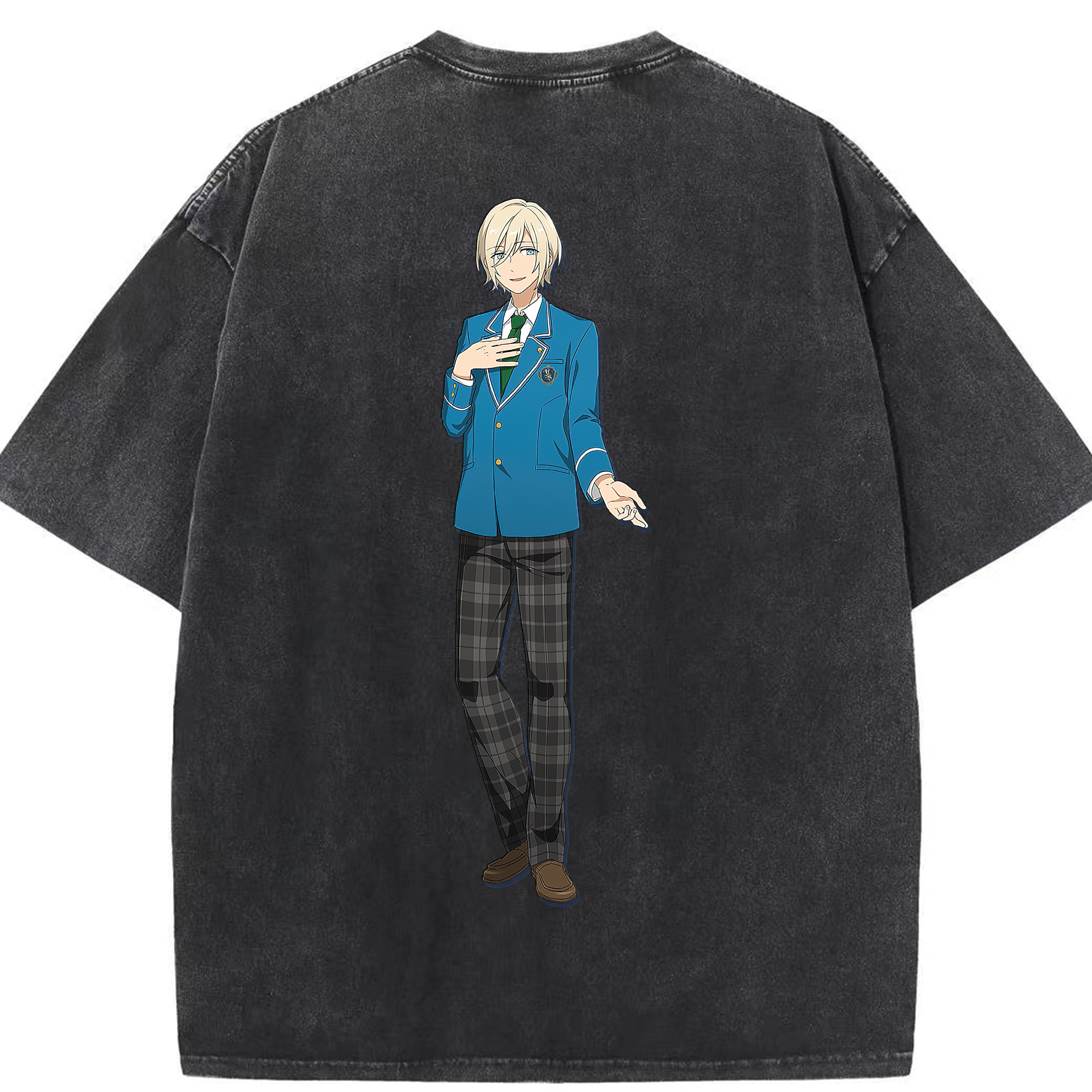 （画像用） あんさんぶるスターズ! Ensemble Stars 綿100% ヴィンテージ風 半袖Tシャツ（背面プリント）
