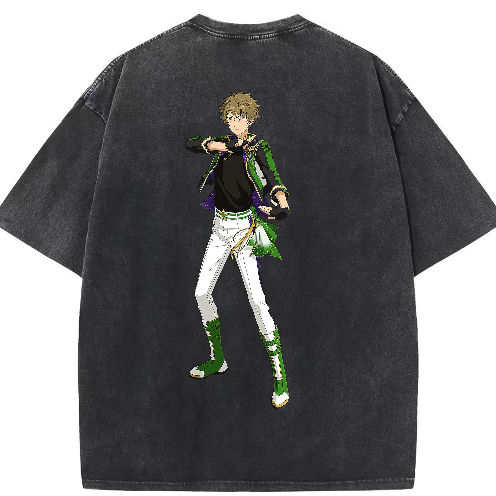 （画像用） あんさんぶるスターズ! Ensemble Stars 綿100% ヴィンテージ風 半袖Tシャツ（背面プリント）