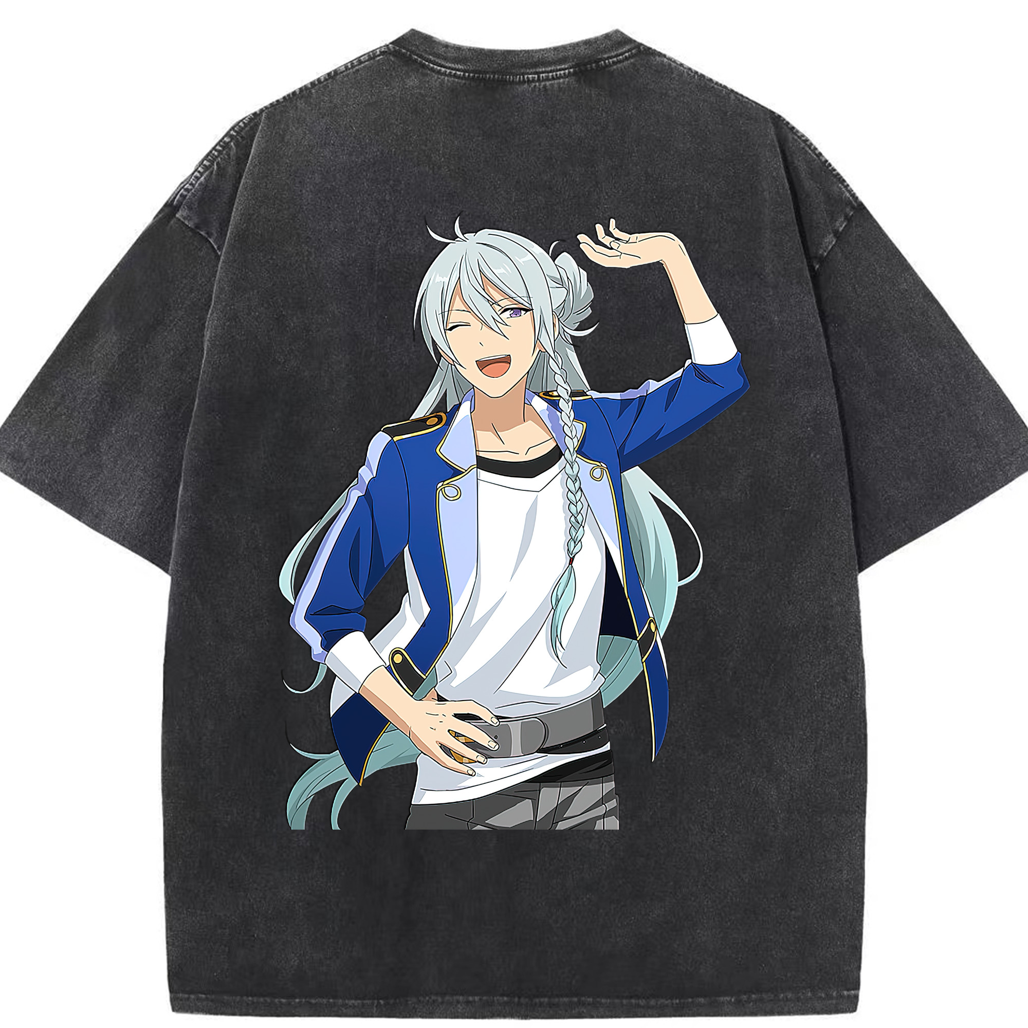 （画像用） あんさんぶるスターズ! Ensemble Stars 綿100% ヴィンテージ風 半袖Tシャツ（背面プリント）