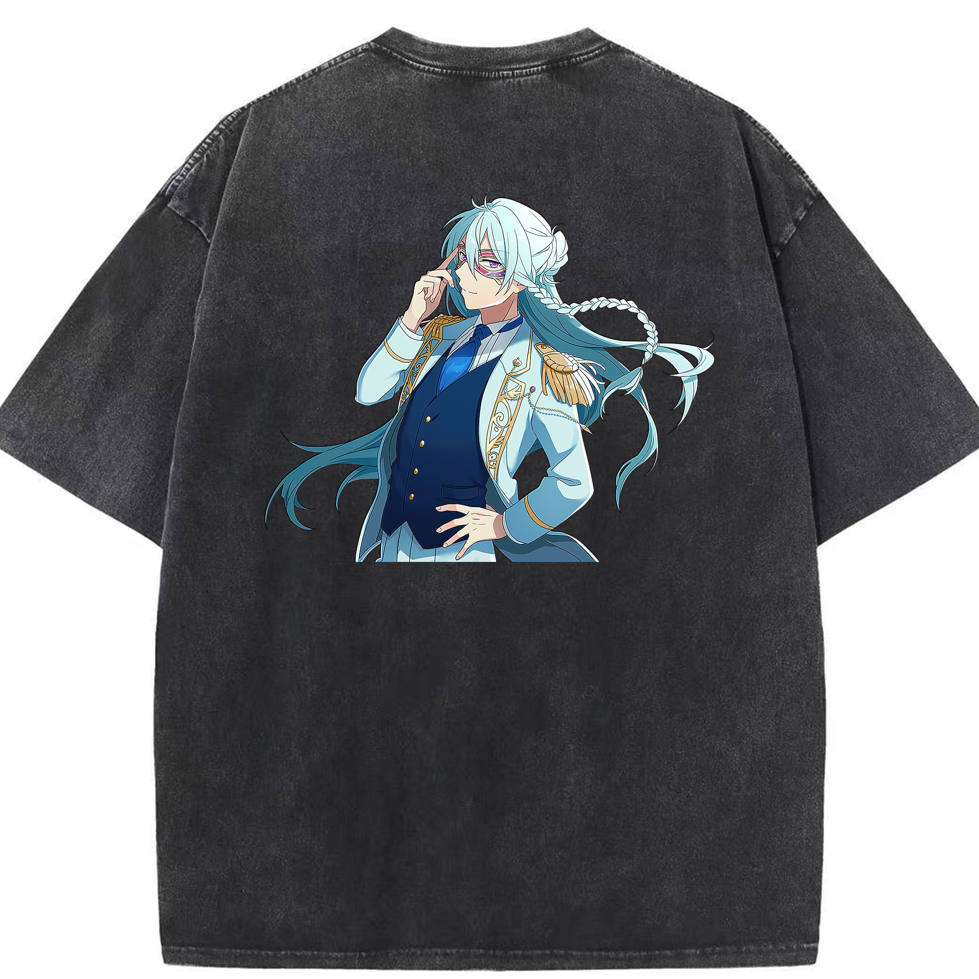 （画像用） あんさんぶるスターズ! Ensemble Stars 綿100% ヴィンテージ風 半袖Tシャツ（背面プリント）
