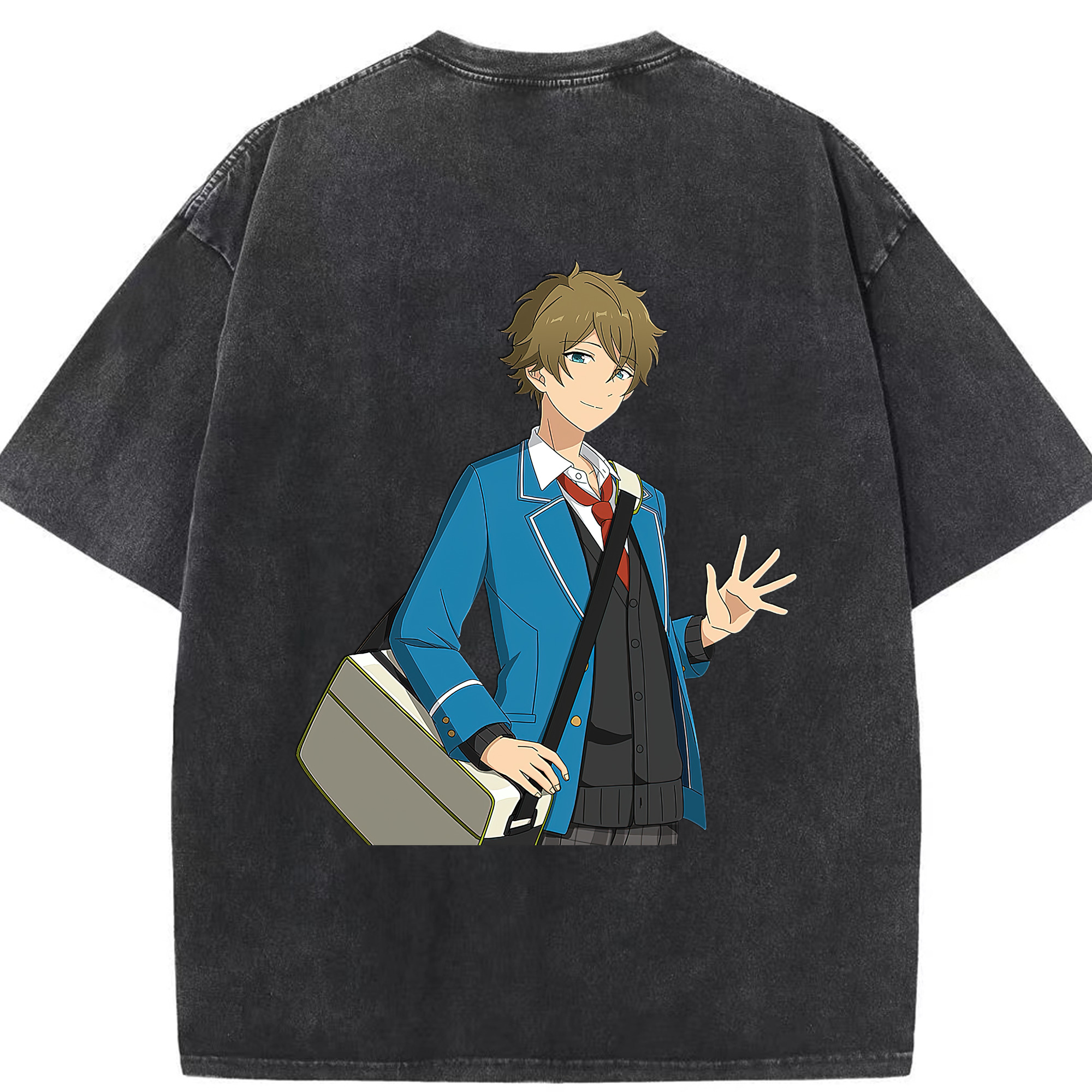 （画像用） あんさんぶるスターズ! Ensemble Stars 綿100% ヴィンテージ風 半袖Tシャツ（背面プリント）