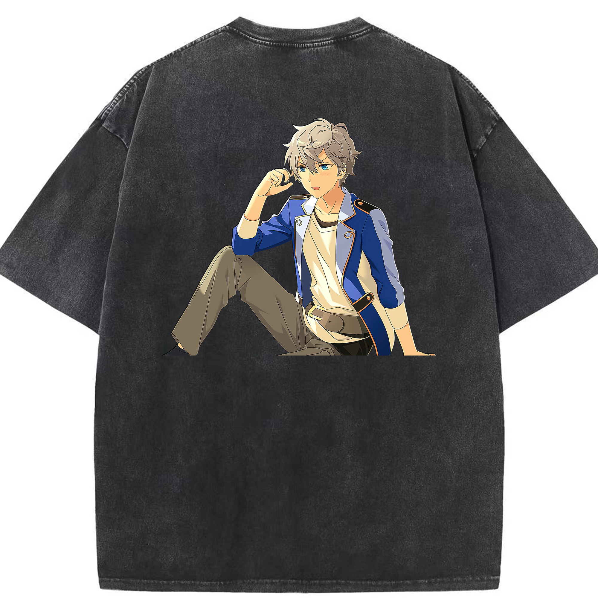 （画像用） あんさんぶるスターズ! Ensemble Stars 綿100% ヴィンテージ風 半袖Tシャツ（背面プリント）
