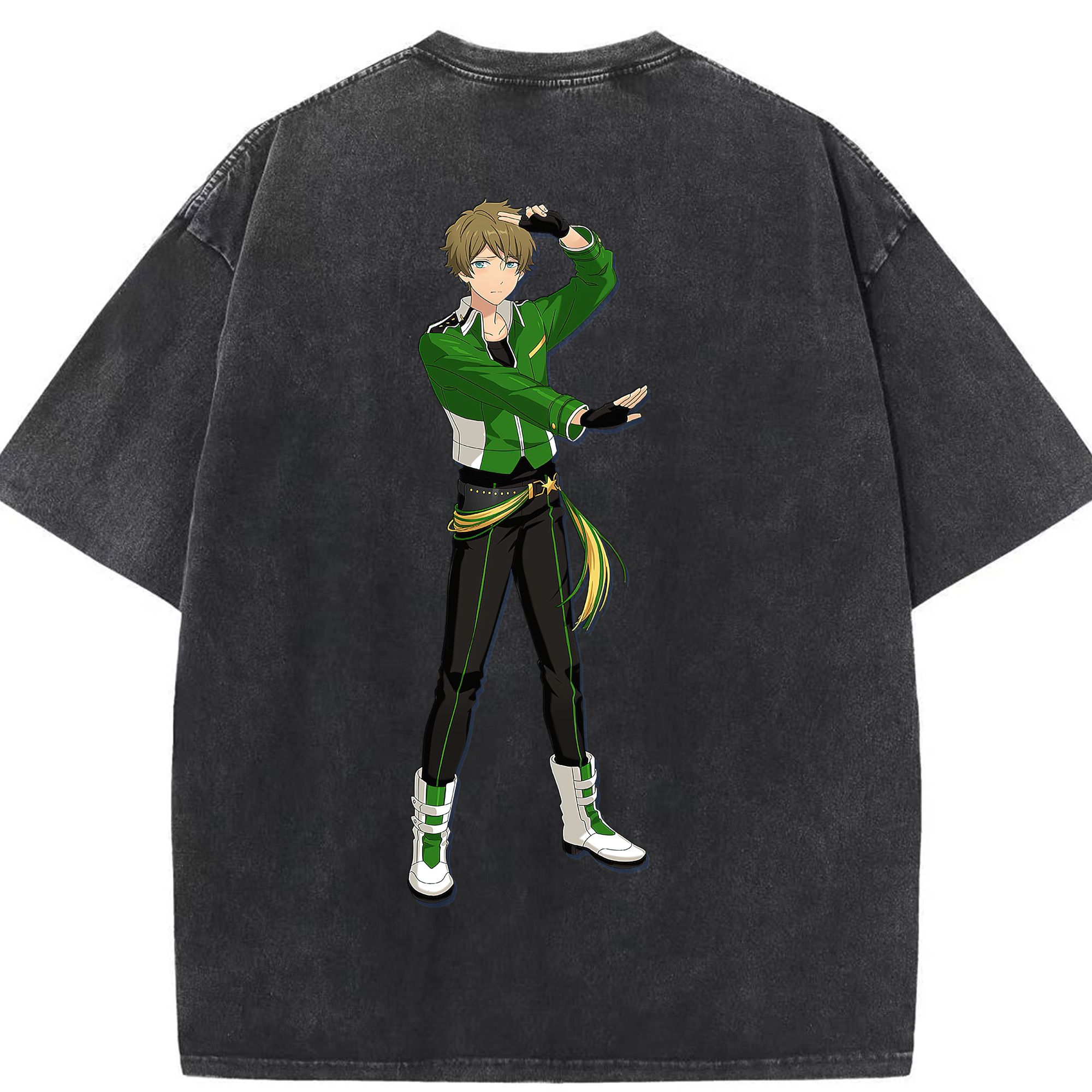 （画像用） あんさんぶるスターズ! Ensemble Stars 綿100% ヴィンテージ風 半袖Tシャツ（背面プリント）