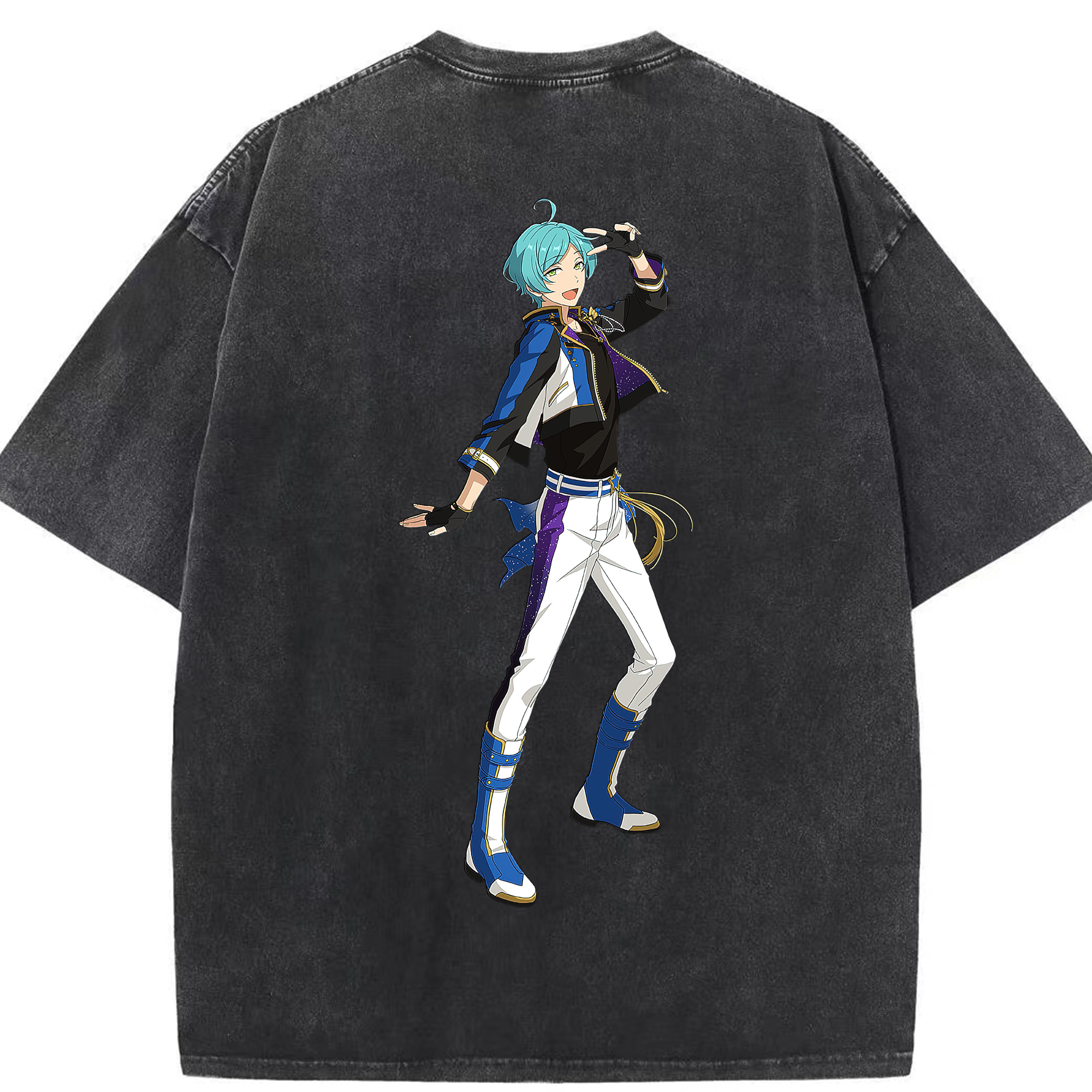 （画像用） あんさんぶるスターズ! Ensemble Stars 綿100% ヴィンテージ風 半袖Tシャツ（背面プリント）