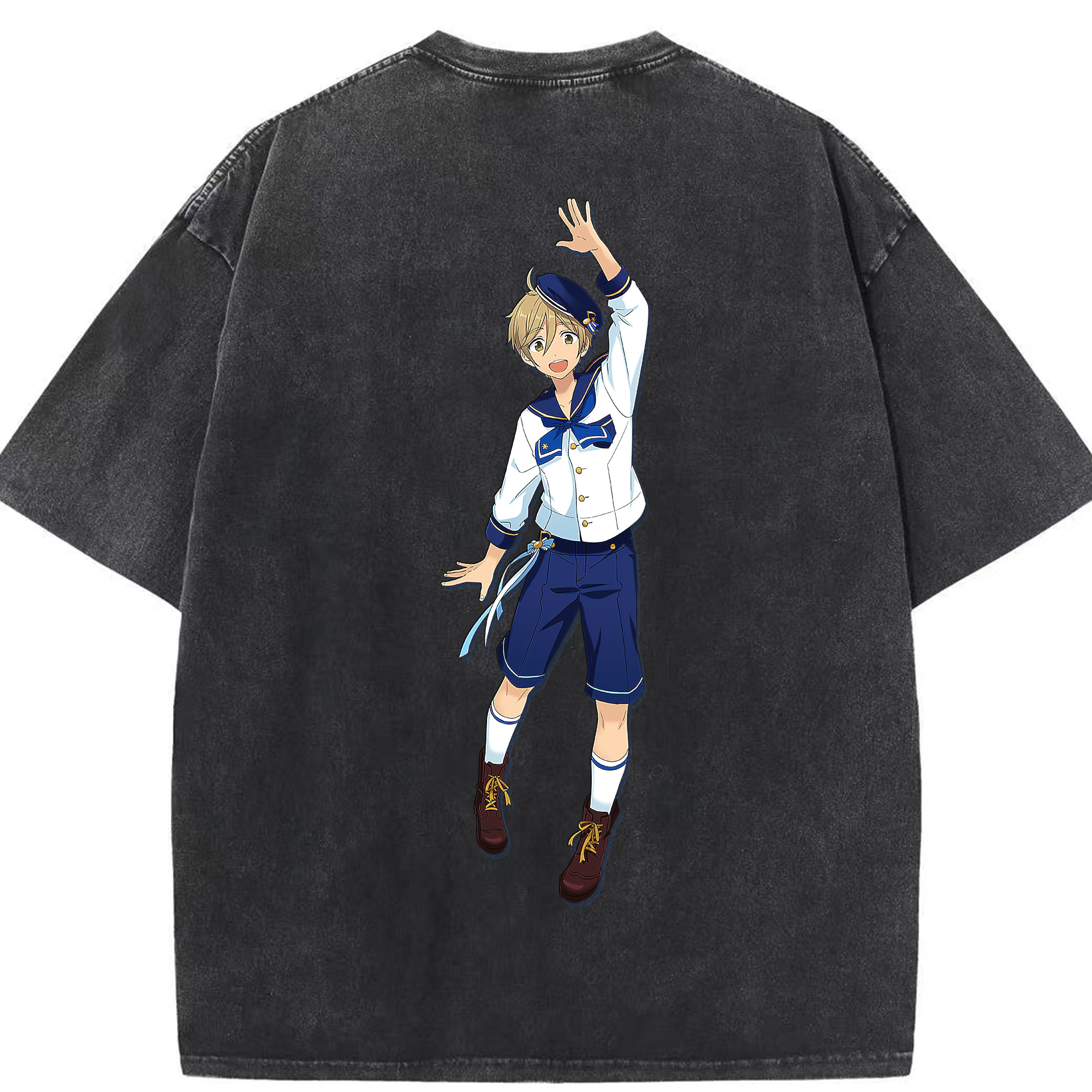 （画像用） あんさんぶるスターズ! Ensemble Stars 綿100% ヴィンテージ風 半袖Tシャツ（背面プリント）