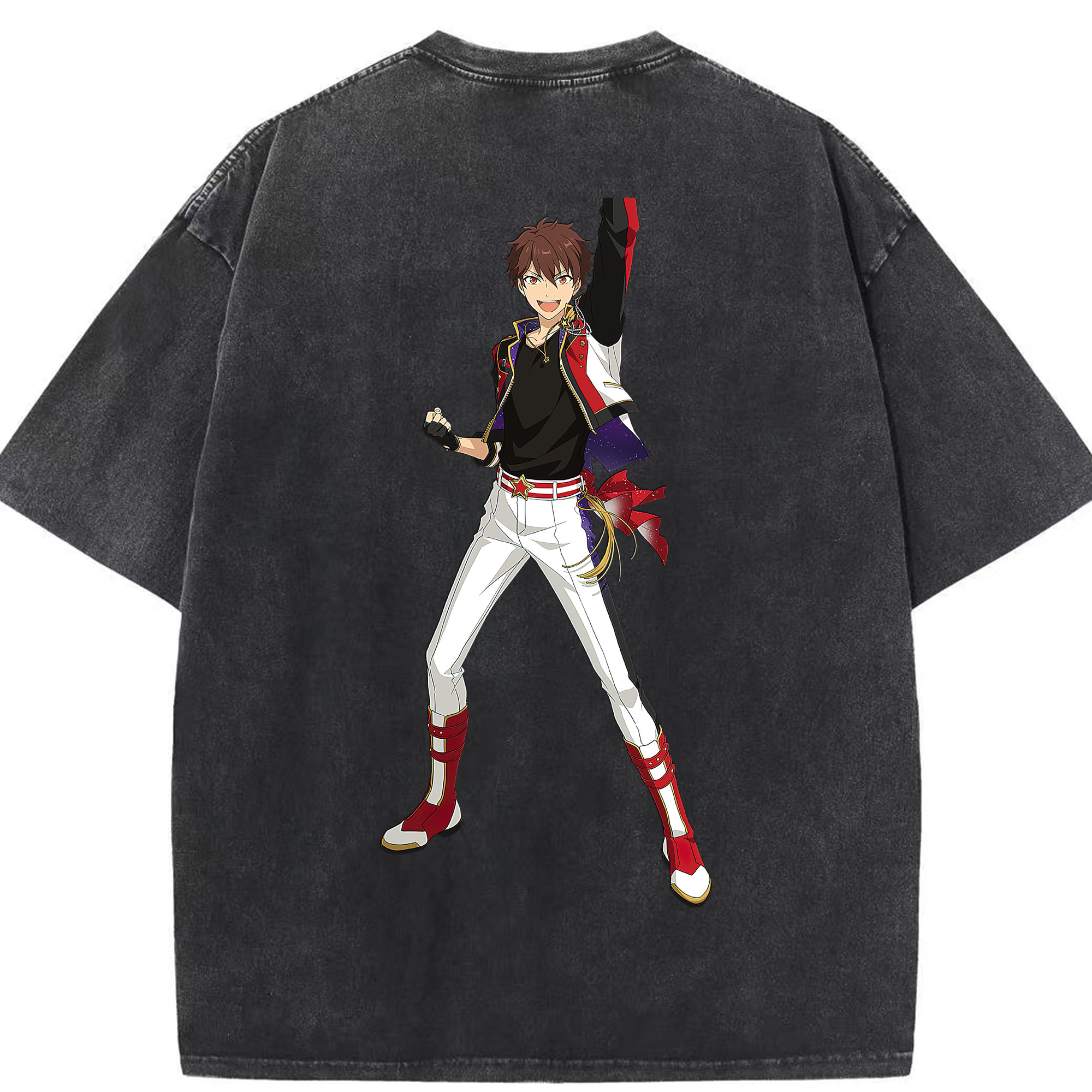 （画像用） あんさんぶるスターズ! Ensemble Stars 綿100% ヴィンテージ風 半袖Tシャツ（背面プリント）