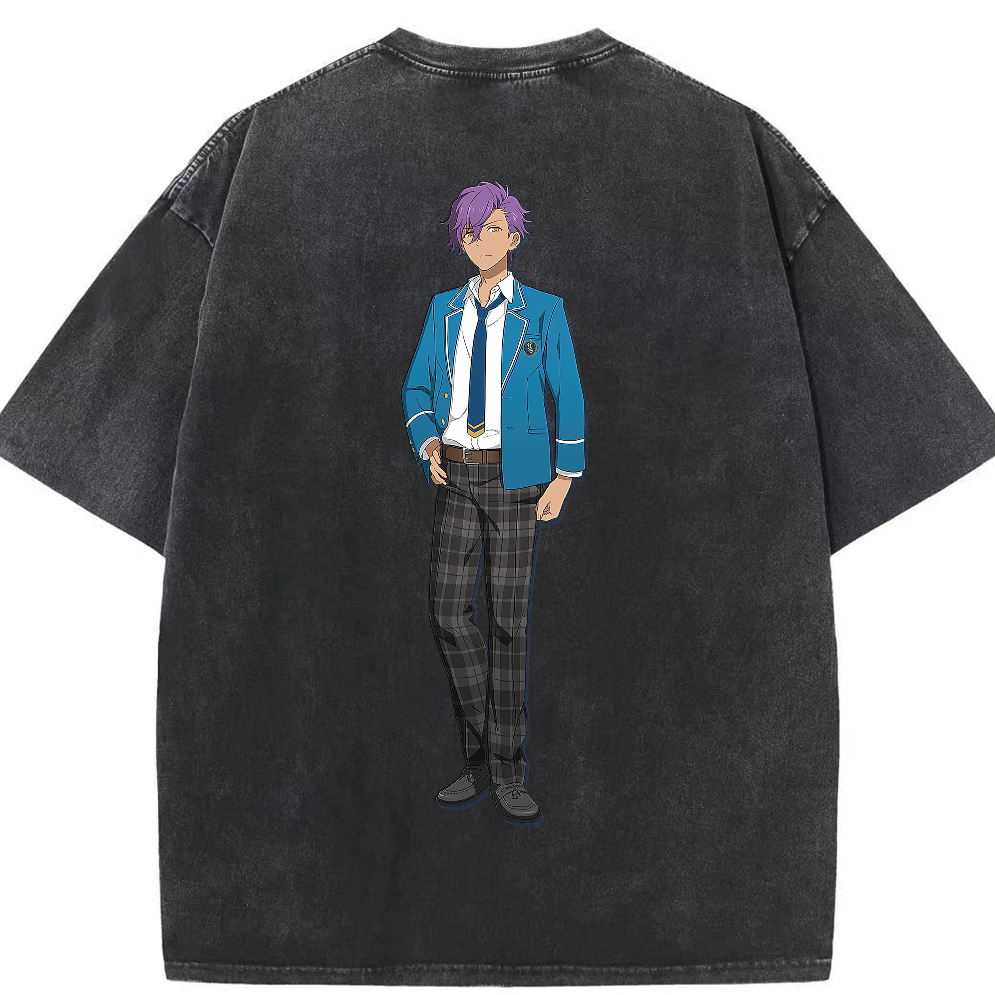 （画像用） あんさんぶるスターズ! Ensemble Stars 綿100% ヴィンテージ風 半袖Tシャツ（背面プリント）