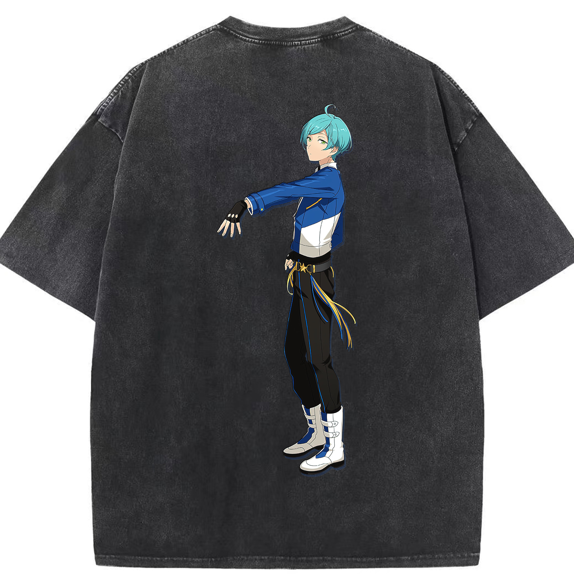 （画像用） あんさんぶるスターズ! Ensemble Stars 綿100% ヴィンテージ風 半袖Tシャツ（背面プリント）