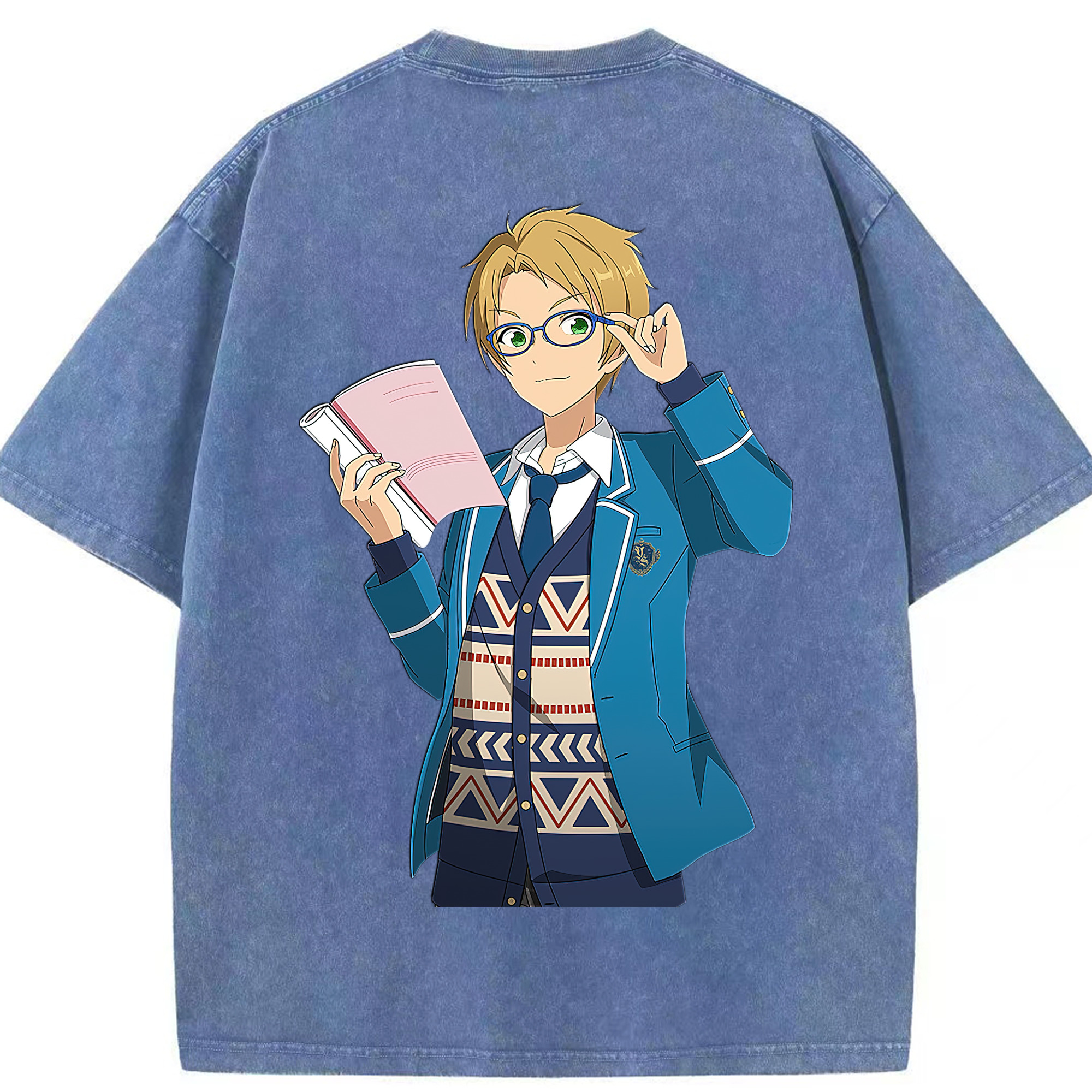 （画像用） あんさんぶるスターズ! Ensemble Stars 綿100% ヴィンテージ風 半袖Tシャツ（背面プリント）