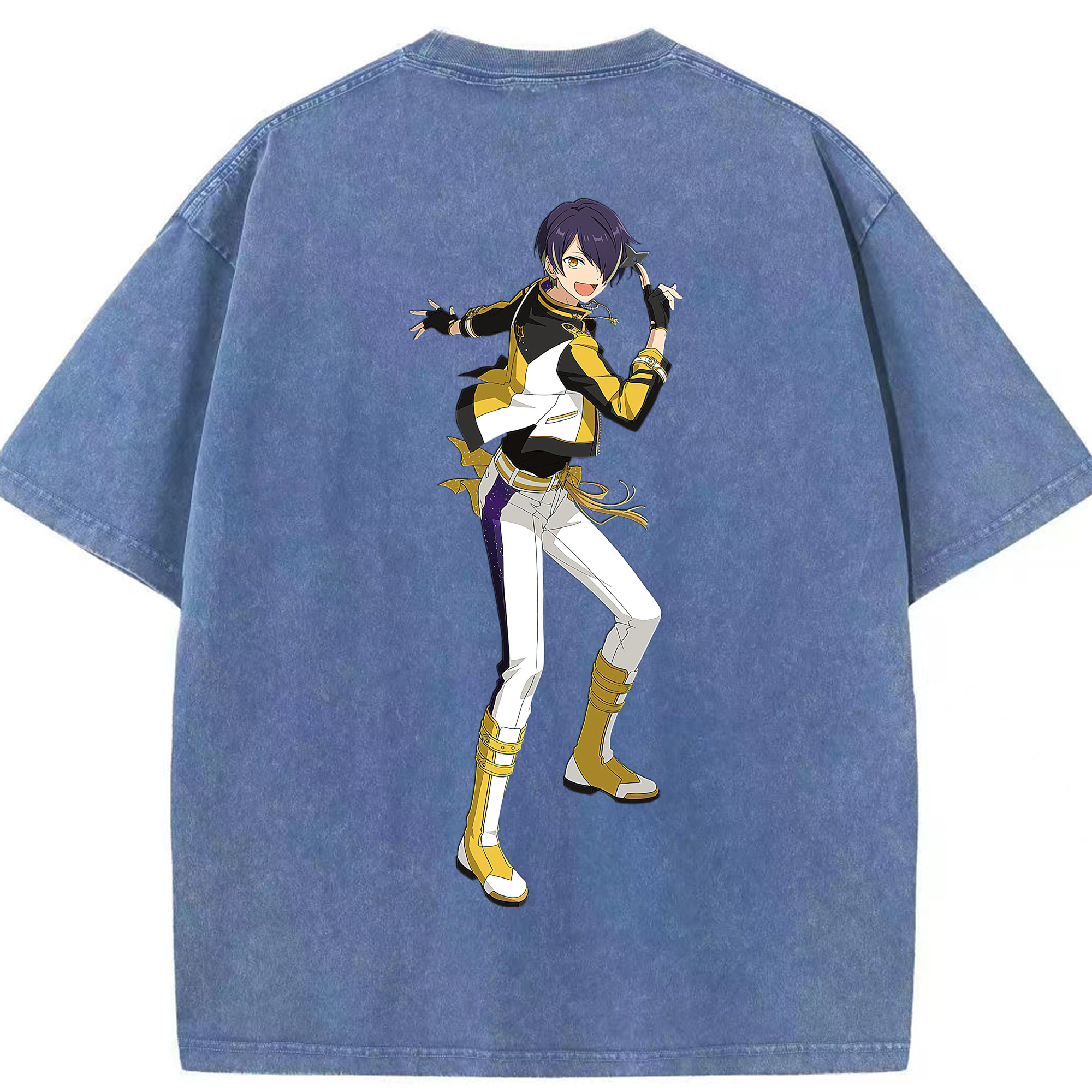 （画像用） あんさんぶるスターズ! Ensemble Stars 綿100% ヴィンテージ風 半袖Tシャツ（背面プリント）