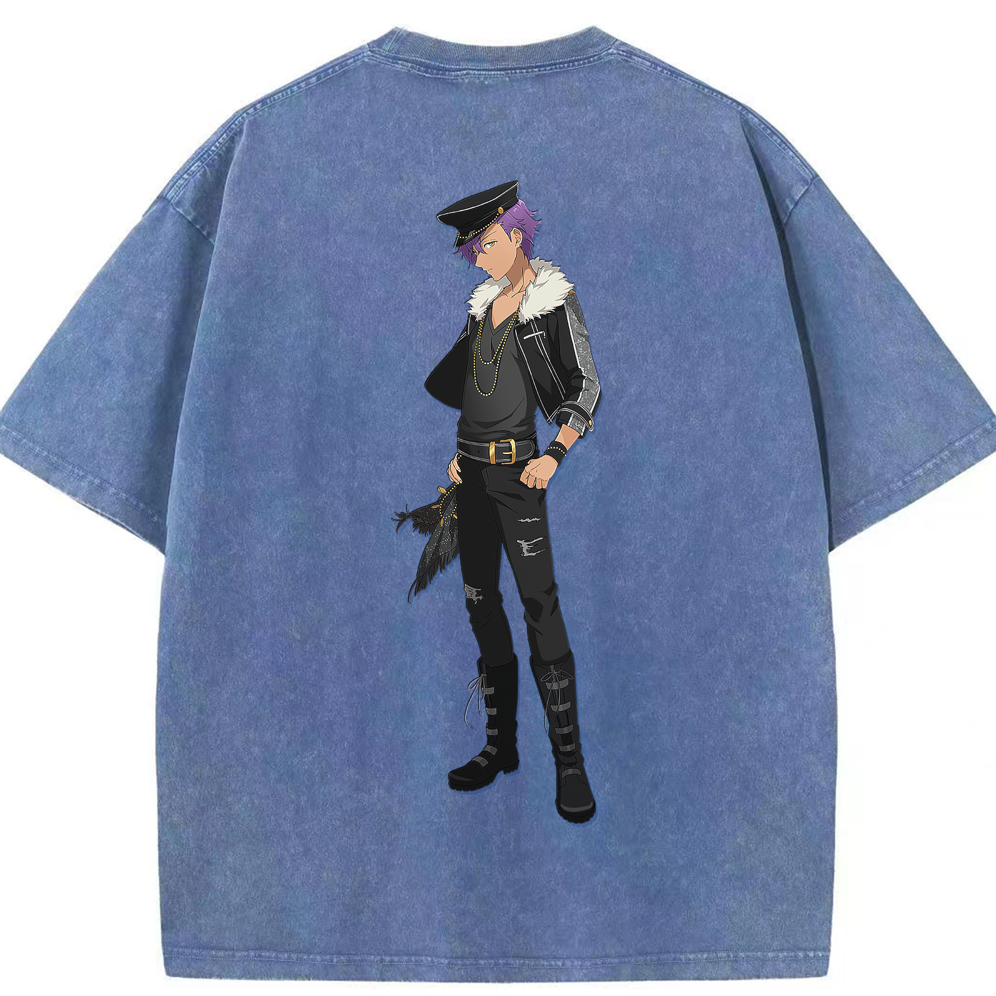 （画像用） あんさんぶるスターズ! Ensemble Stars 綿100% ヴィンテージ風 半袖Tシャツ（背面プリント）